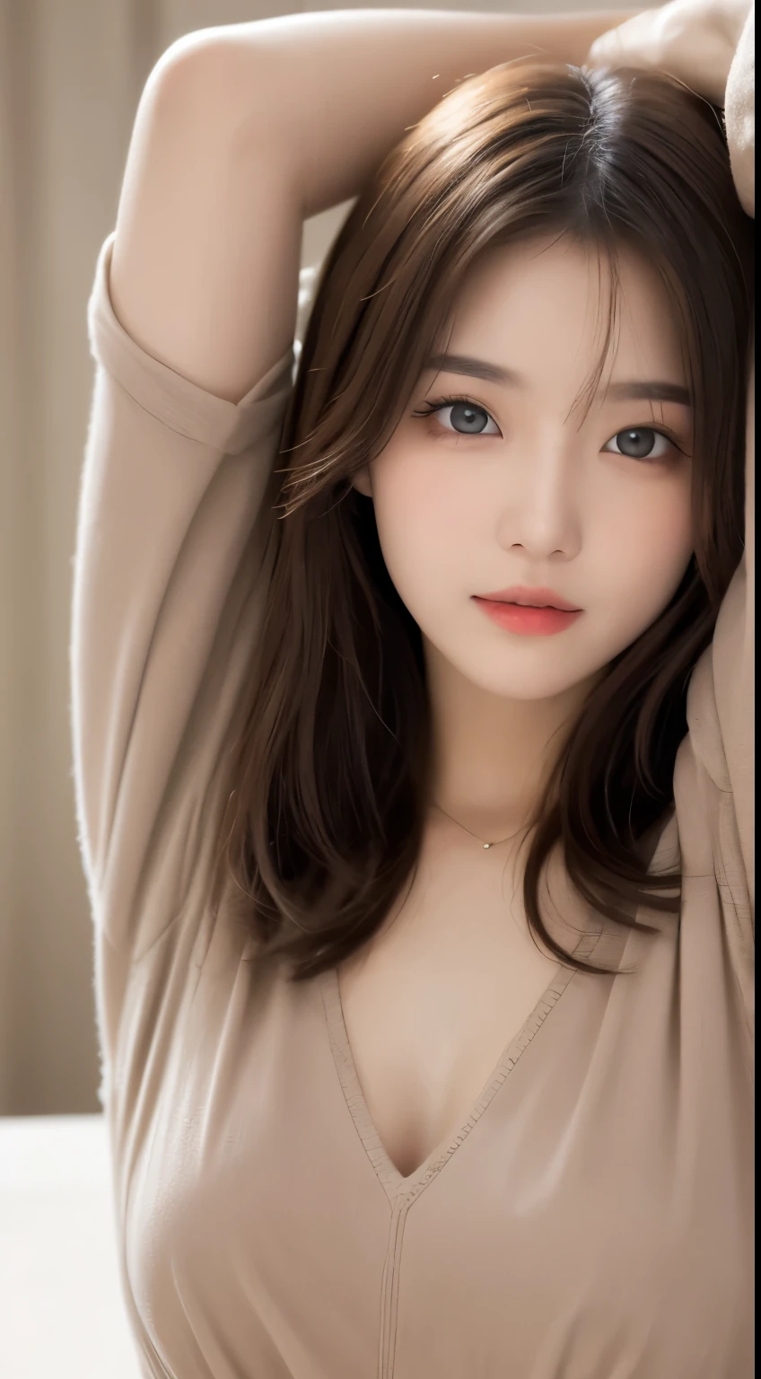 table top, highest quality, shape, Super detailed, finely, High resolution, 8k wallpaper, 完璧なダイナミックな構shape, beautiful and detailed eyes, pajamas,ランダムなcute髪,small breasts,natural color lip, bold sexy pose,smile、20 year old girl、cute、sexy shot looking at camera,Always blur the background,perfect and beautiful face,beautiful and detailed face、slim face and style,Big eyes、Do gal makeup、Natural appearance