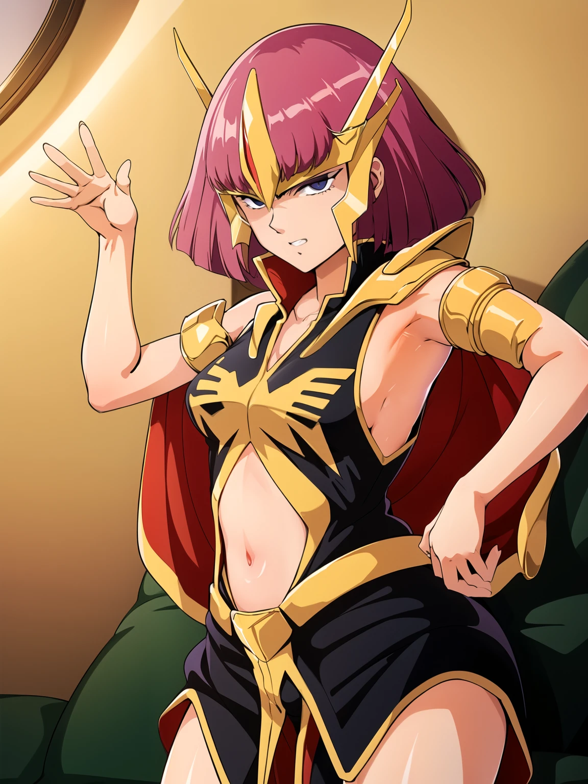 Show your armpits,masterpiece,highest quality,,looking at the viewer,Mr. Haman!Banzai!,