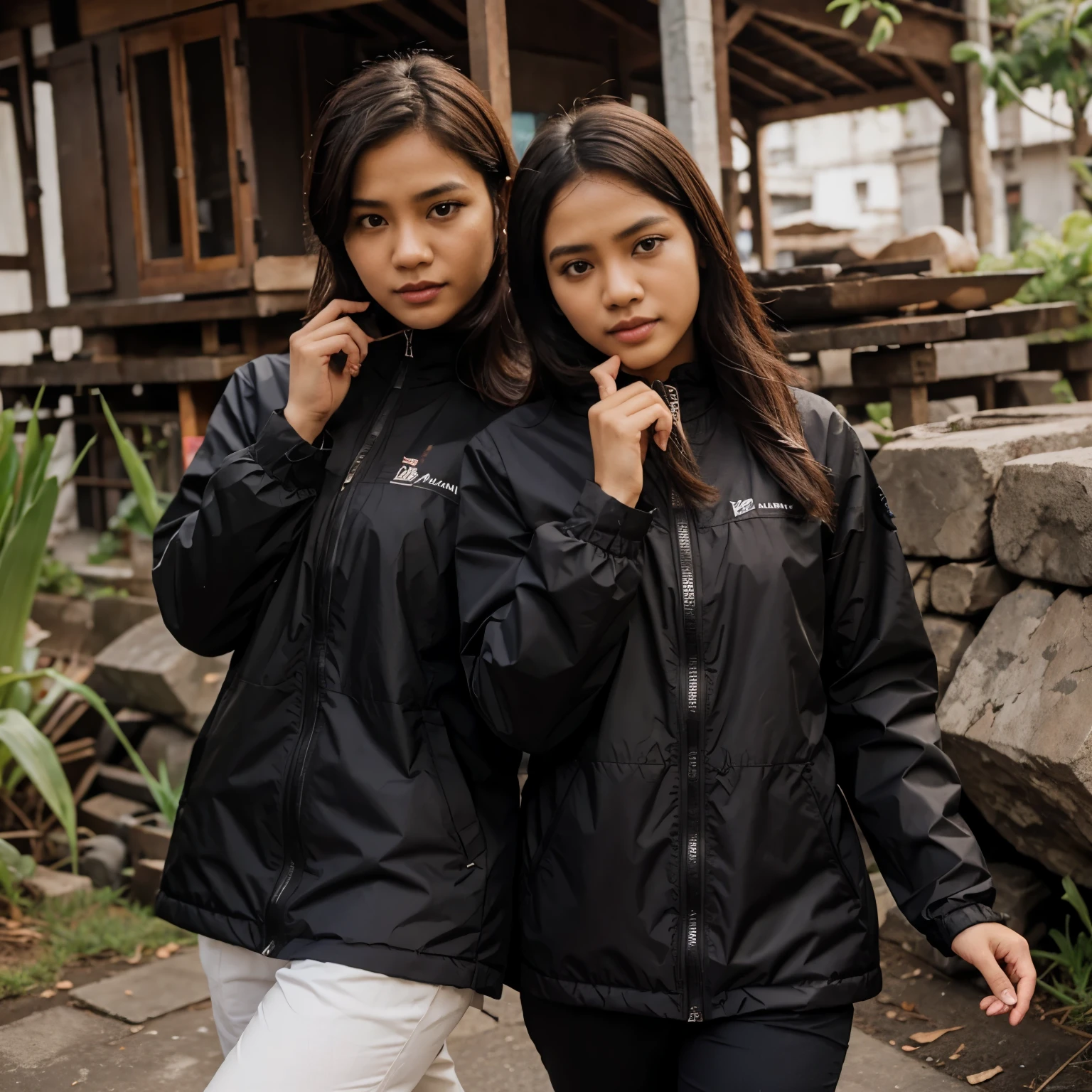 Pria memakai Jaket Tulisan Raka