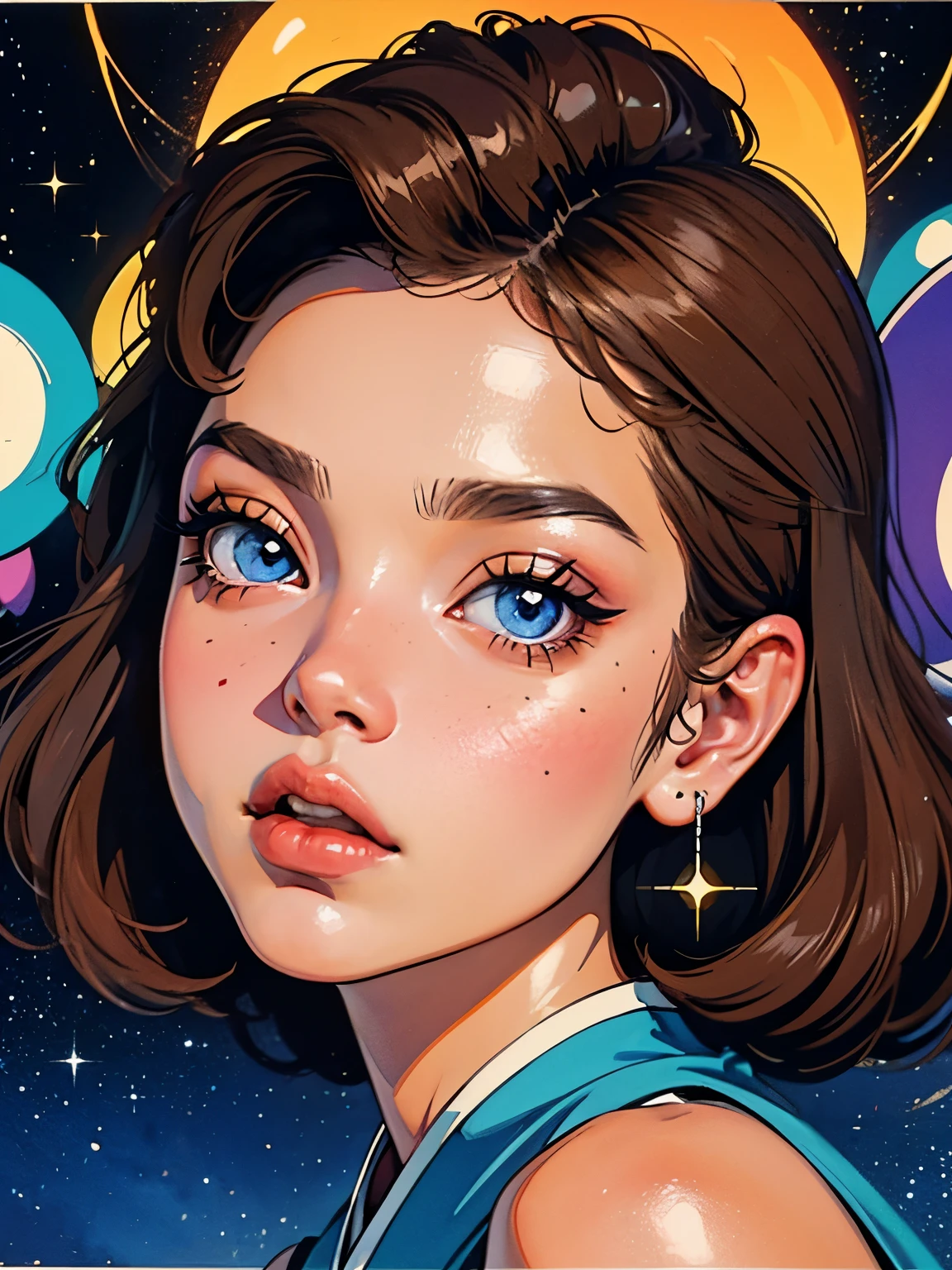 minimal details, tempera gouache, a french bulldog , intense sparkling , in the art style of japanese vintage 70's kawaiicore, , porcelain skin, shadow, 1980s anime still by Toshihiro Kawamoto , intense sparkling , disco princess , , galactic::2 tomer hanuka ,, , galactic,pyramid eyeball,, intense sparkling , , pixel drip, as a 1980 vhs collage --ar 9:16 --v 6.0 .