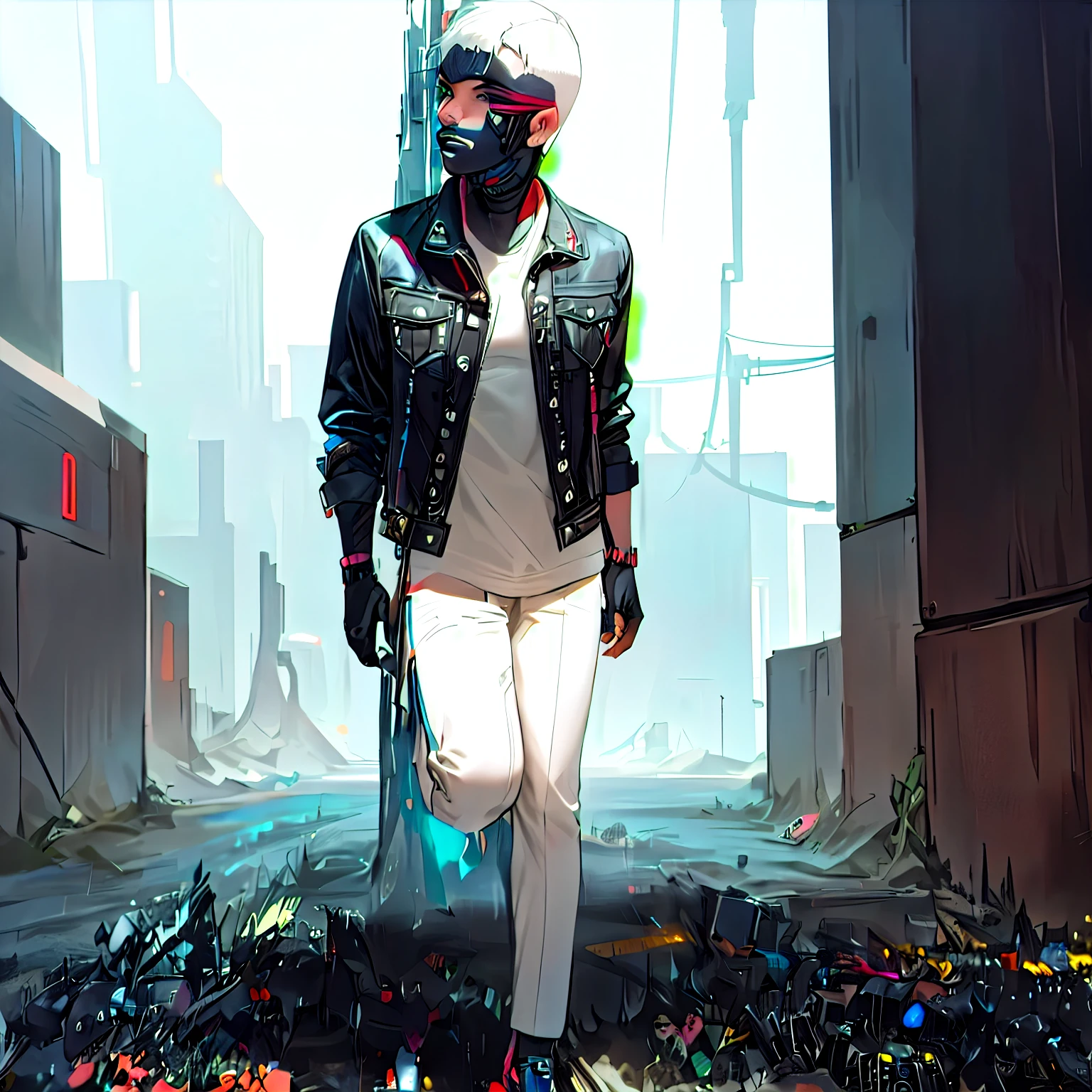 Change background cyberpunk handsome boy, realistic face, 8k, ultra realistic,