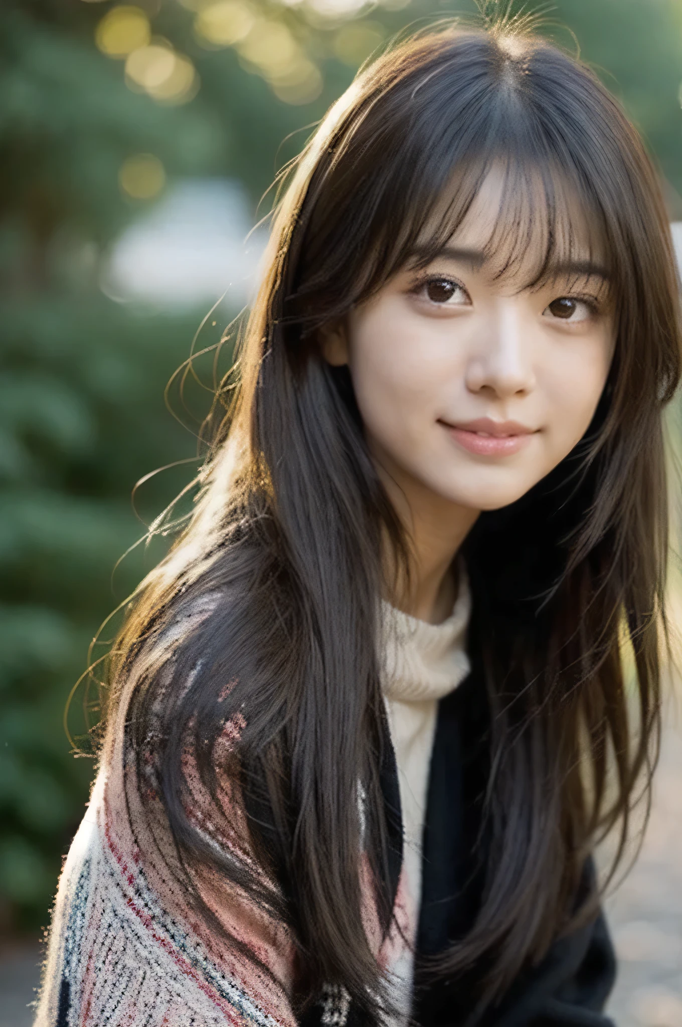 Close-up of a woman with long hair and a sweater, Chiho, yasumoto oka, cute - well-groomed - face, motto hole, like々cool japanese girl, Black-haired Sui Ishida, yukii morita, macoto takahashi, harumi, nishimiya shouko, More of Iwakura