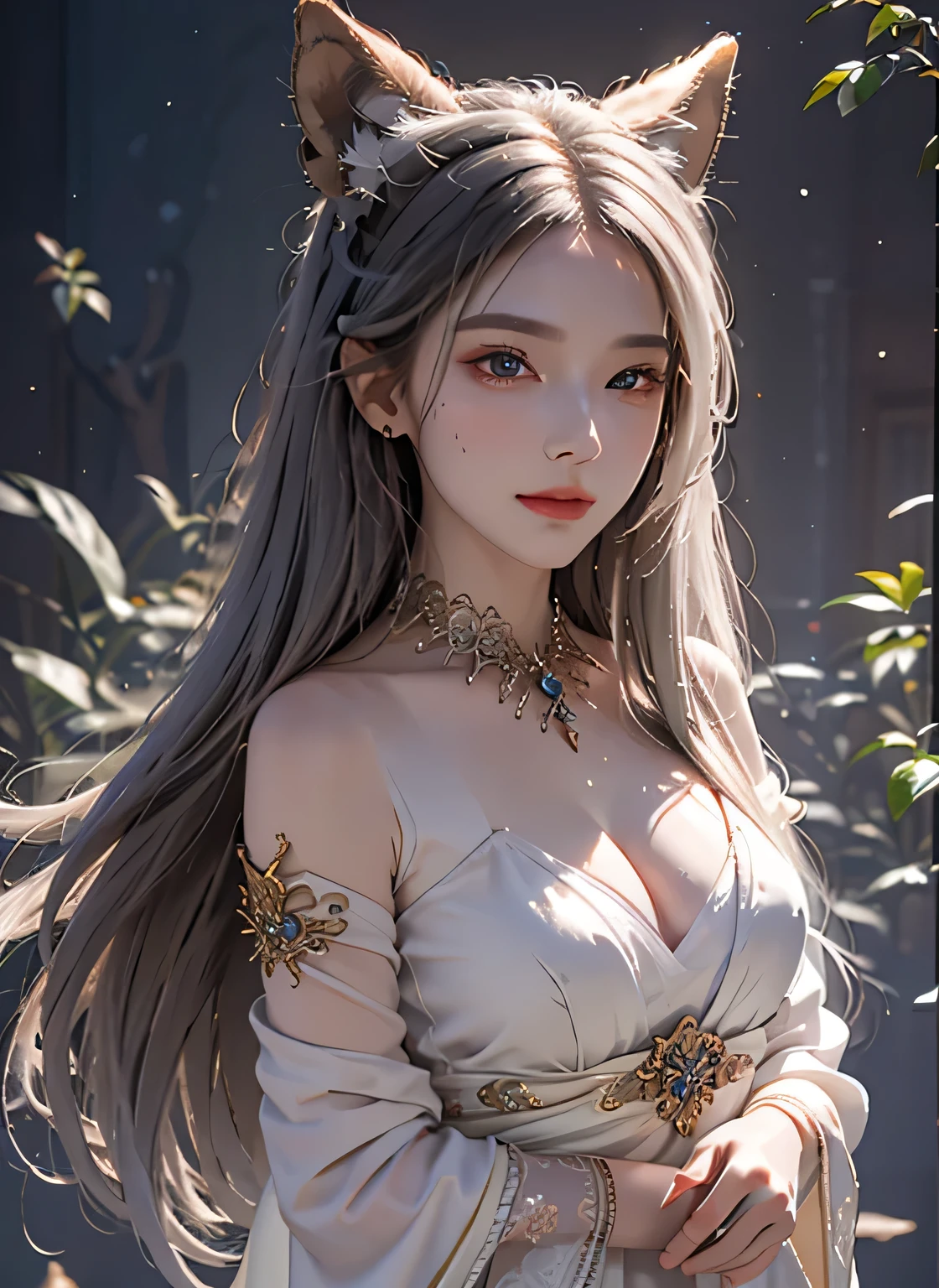 1 girl,alone, Official art of a happy smile, Quality work,realistic作品,super premium graphics,8K HD CG作品,high quality graphics,High-definition and detailed CG work,10x pixels,super fine details:1.1,Advanced technical details:1.1リアルなphotograph効果,indoor lighting effects:1.5,natural soft light:1.5. light effect(virtual light effect:1.8),ultra high resolution,shining dress,thin long hair,silver hair,transparent hair,High resolution hair(fine hair details:1.1)clear eyes,Double eyelids look beautiful,sharp eye makeup, Create exquisite eyelash makeup, thin eyebrows, highly detailed eyes,high nose, nice red lips, rosy cheeks, Her face has delicate makeup , cute face, 顔のshapeは完璧に均整が取れています,(Advanced facial details:1.1) (Super detailed and perfect work)),shape,masterpiece,(extremely detailed CG 8k),(real picture, intricate details, photograph, realistic),(((Detailed Pop Magic Universe Background))),((Shining colorful gradient skin clothes)), beautiful and aesthetic, beautiful, masterpiece, highest quality, Foxwich, fox mask, Haori, foxfire spell, Fox Familiars, conversion,written boundary depth,,woman'Work of,dress full body video,realism,amazing cleavage,My eyes are so bright today,細い腰のwoman,Landscape of the Heian period in Japan