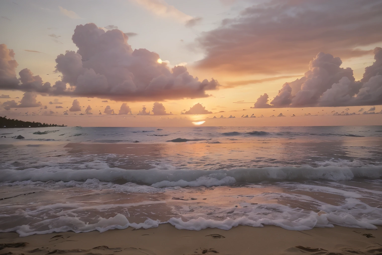 Sunset on a tropical beach