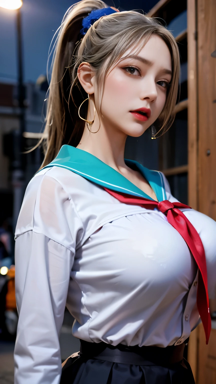 The highest quality, masterpiece, formal, Writing like a horror movie、(key light:Front diagonal 45 degrees, fill light、Backlight、shadow、blue and orange color palette), accurate human body、detailed person、Correct five-finger、
(dripping sweat、oil skin,Sparkling肌、realistic skin texture、detailed beautiful skin、shiny skin、shiny skin)
(Mature women standing in a line sticking out towards the viewer:1.4), (detailed pupil, perfect eyes:1.2), (Shiny clothes that reflect light and are very wrinkled:1.2), Sparkling, Sparklingした金色, (hoop earrings), necklace, latex, glamorous perfect female proportions, enchanting smile, fine surface texture, high school girl、Beautiful Girl, Bewitching Woman、short hair、Black hair and bright inner color hair、high 、 with white shirt and black pleated skirt、(A girl wearing a cream yellow cardigan)、(((big breasts))), big cleavage、back alley at night、road without lights、dark and dirty narrow alley、1 gal、(masterpiece, best quality), from below, vaginal sex,
1girl, (1man, hetero:1.2), sex from behind, standing doggy, grabbing another's breasts,
sleepy, (half closed eyes:1.1), pouting, frown, steam,
BREAK girl, , (loli), huge breasts, hanging breasts, black hair, long hair, (high ponytail with (aqua Scrunchie)), aqua eyes, (tareme:1.3),
BREAK white serafuku, (white shirt:1.1), long sleeves, (white sleeves:1.3), (shirt lift:1.3), nipples, bare belly,
BREAK navy sailor collar, (aqua neckerchief),
BREAK navy skirt,
BREAK classroom,
headback,