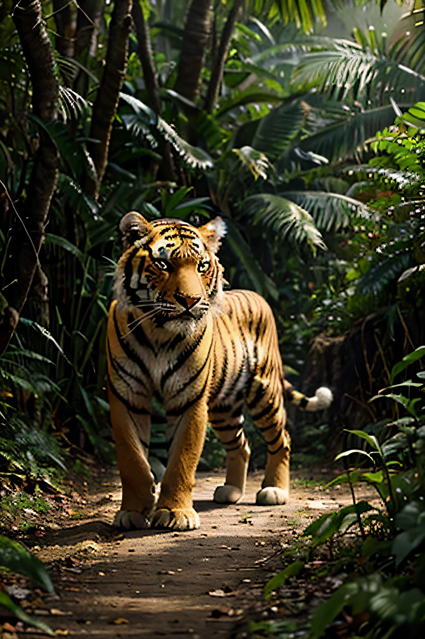 tiger in a beautiful jungle 