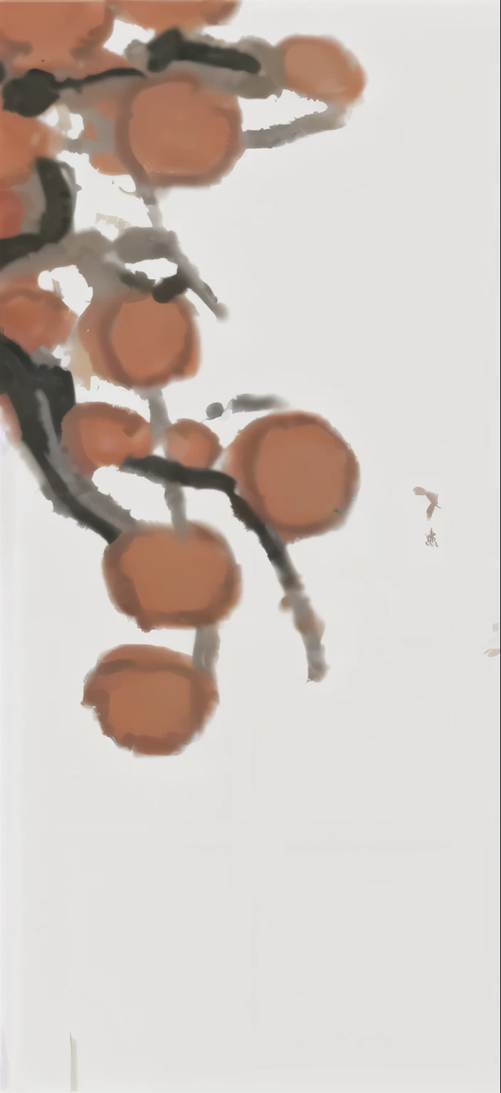 persimmon tree branches,Simple,Ink style,Chinese style,