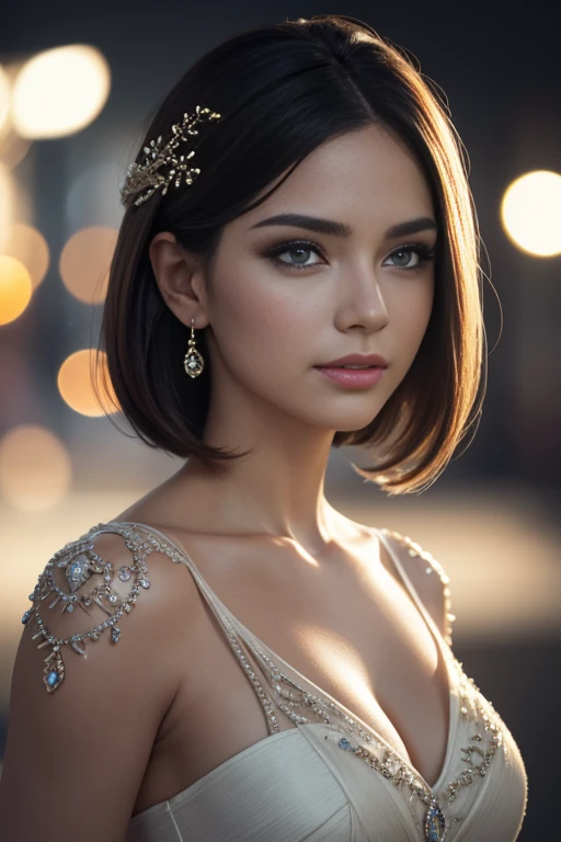 (best quality,4k,8k,highres,masterpiece:1.2),ultra-detailed,(realistic,photorealistic,photo-realistic:1.37),portraits,beautiful detailed eyes,beautiful detailed lips,extremely detailed eyes and face,longeyelashes,shinyhair,glowing skin,stylish haircut and makeup,vibrant colors,studio lighting,impeccable fashion,trendy vintage attire,fashion accessories,confident and elegant pose,sophisticated and glamorous background,lens flare and bokeh effects.