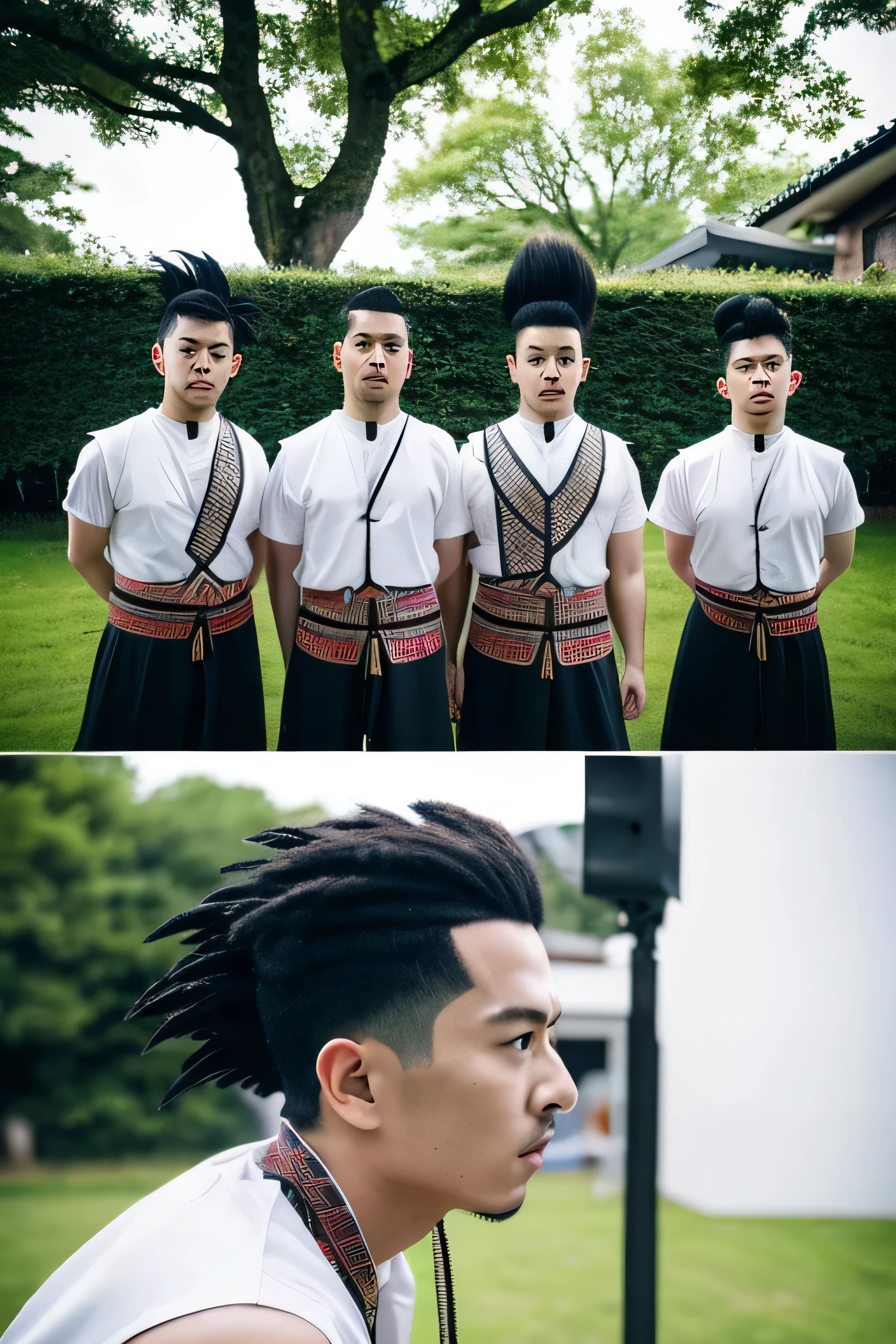 A four-piece band called Braveheart..。He has a hairstyle like Dragon Ball。The place is a live house。