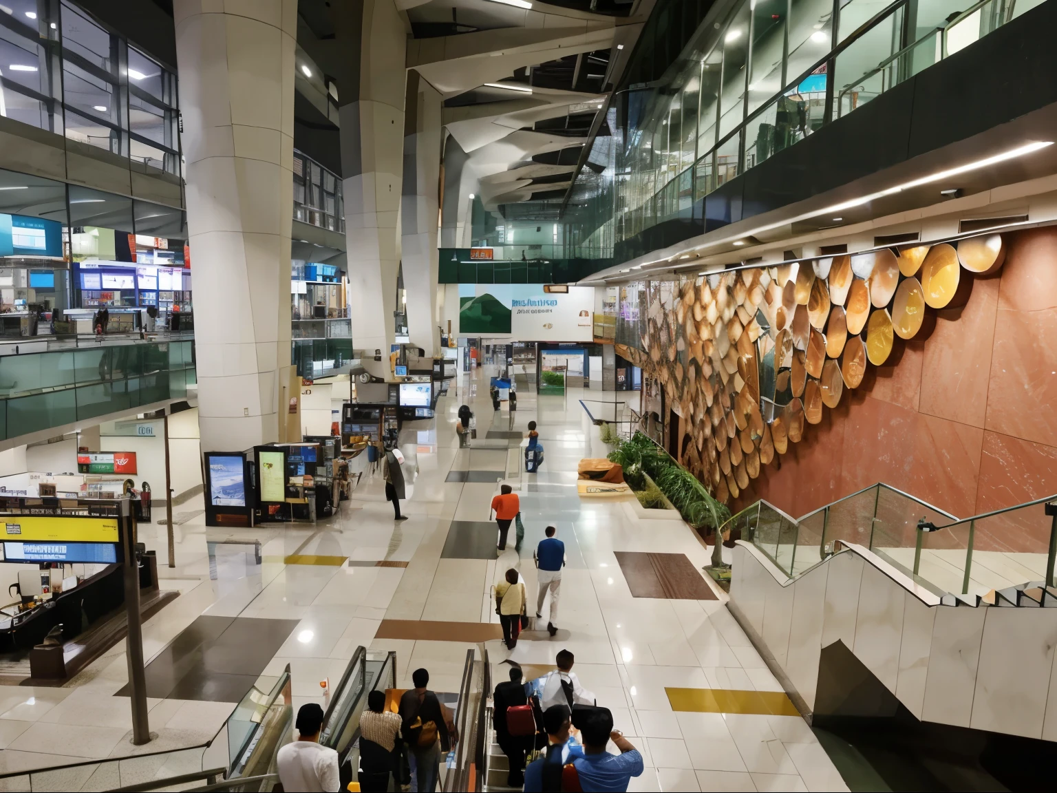 Realistic, cinematic, scenery, view, Indian airport, airport, india, evening
