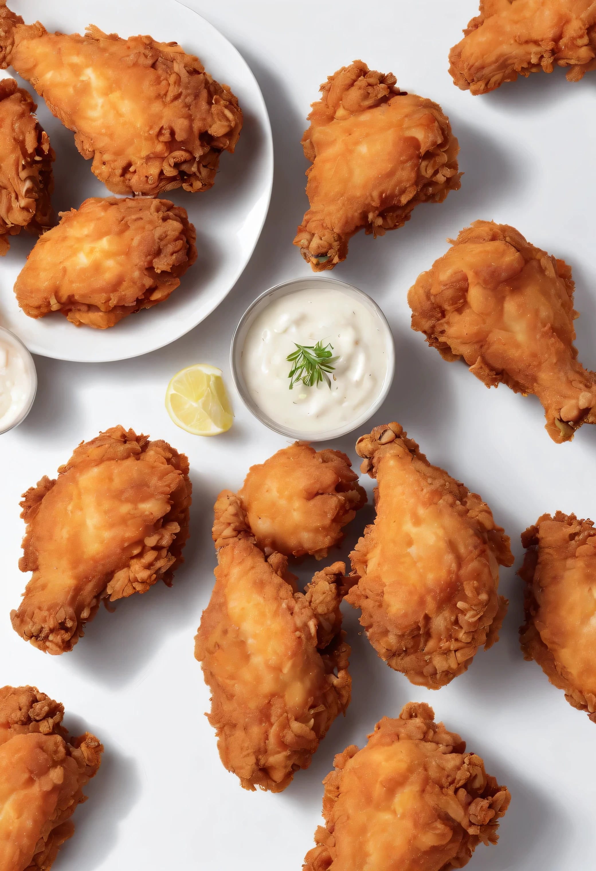 fried chicken, white background
