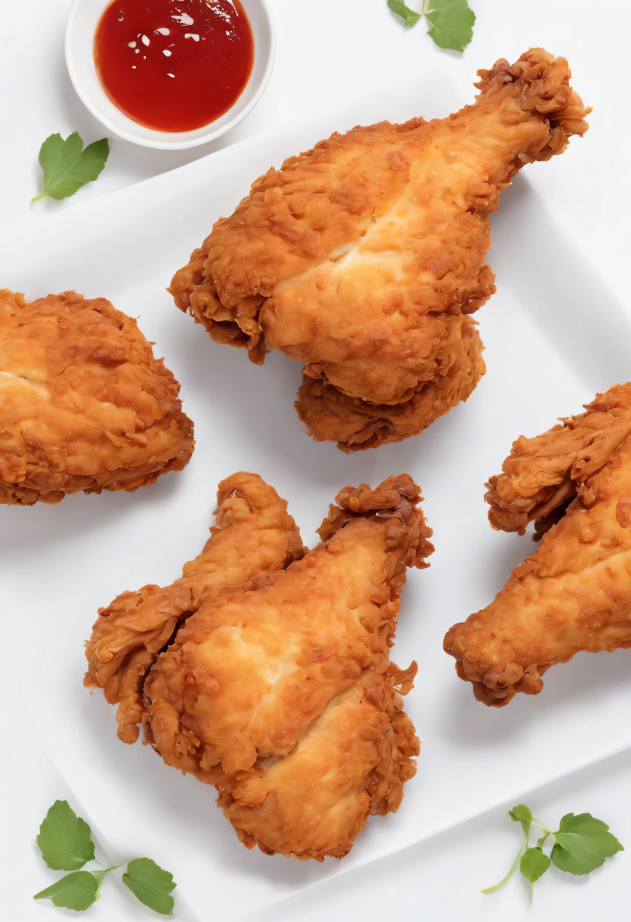 fried chicken, white background