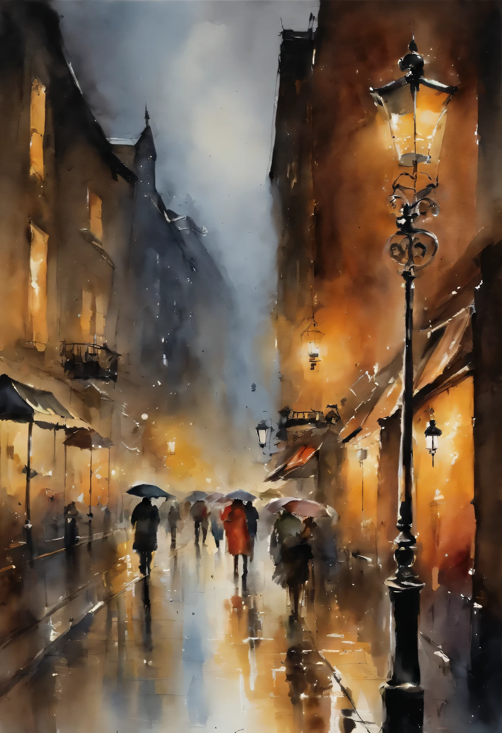 1 person shopping，bustling streets、rainy night、city View、Light of the city、Neon in the distance，the city that never sleeps,、８ｋ、original photography、Super exquisite，top quality、on the table、actual、realism