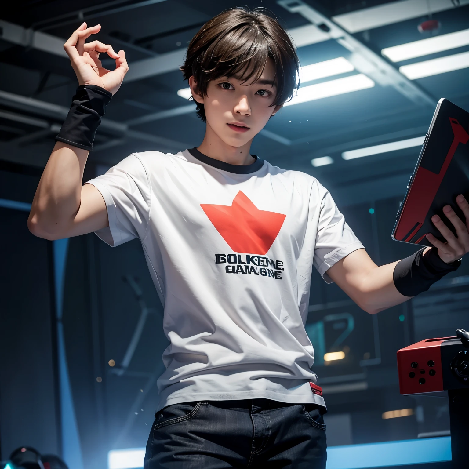 Onehand gamer boy