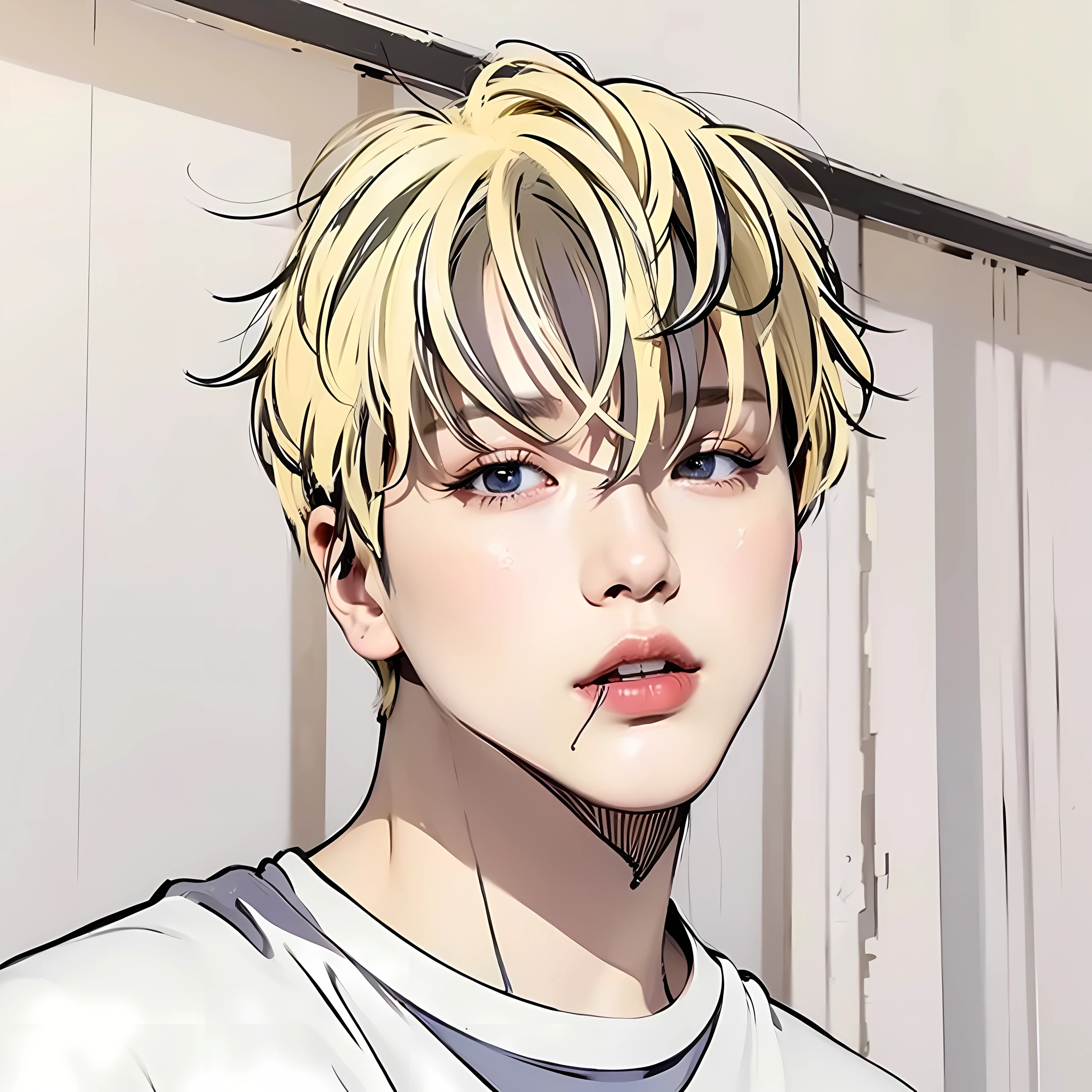 (photo realistic: 1.5), ((high resolution illustrations)), ((highly detailed)), highly realistic 8k cg, masterpiece, ((highly detailed background, delicate patterns, intricate details)), (highly detailed , fine detail ), best quality, 1girl, (photorealistic: 1.4), beautiful lighting, (full body: 1.3), absurdres, 1boy , rebecca (cyberpunk), solo, short hair, blue eyes, colored sclera, red sclera, colored skin, white skin, neck tattoos, yellow hair, , underwear, fangs, red pupils, crazy details, intricate details, highly detailed, low contrast, soft cinematic light, muted colors, lighting mix, hdr, l (beautiful detail eyes), without jacket, (full body: 1.3), RAW photo, film grain,