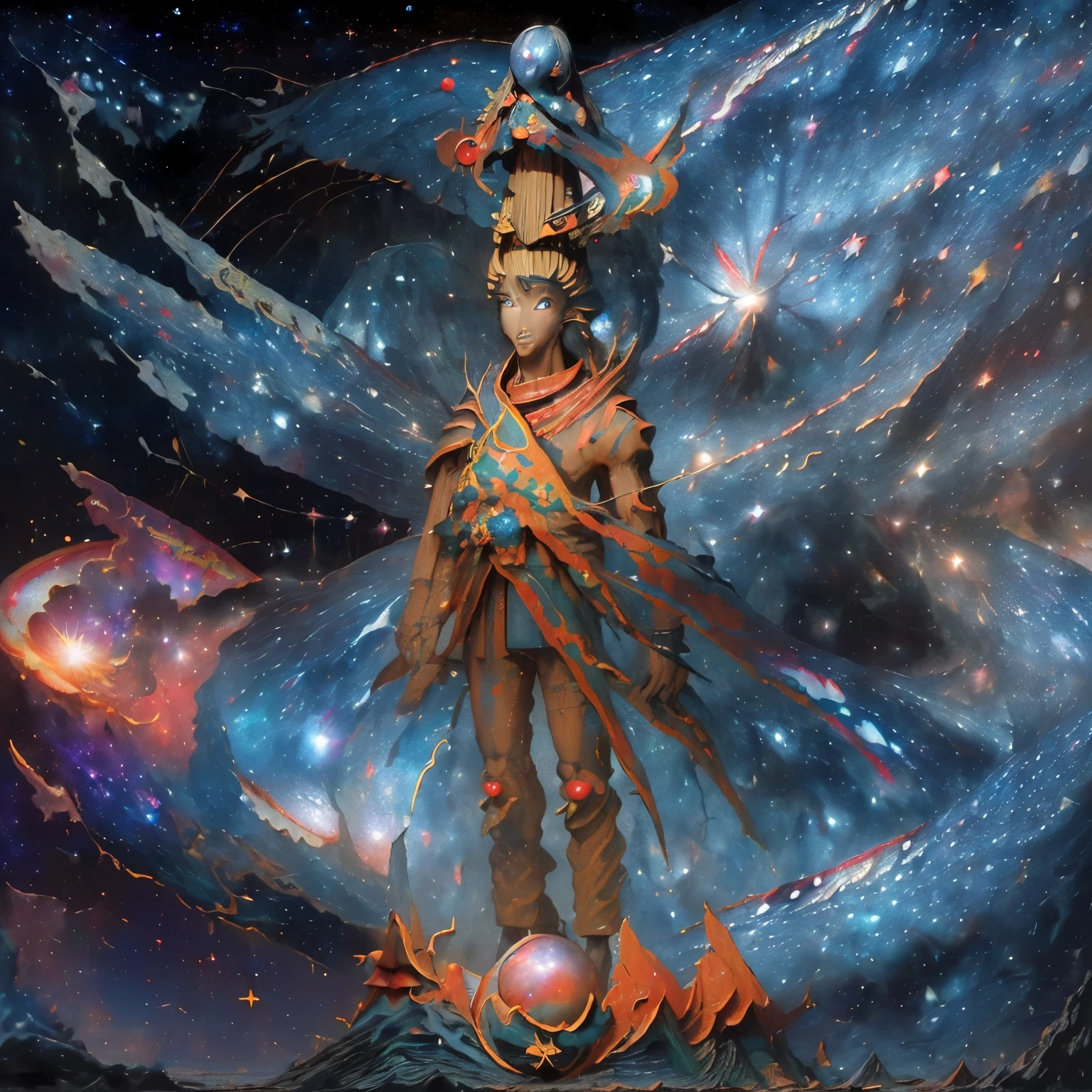 (RAW: 1.6), (Surrealistic: 1.8), (Clarity: 1.6), (One figure: Goku), 30 years, ((Height: 1.9)), ((Smoking: 0.8)) ((Cannabis leaf: 0.4), (Bong: 0.2))), (((Smoke curls up: 0.3))), ((Dragon Ball: 1.2)), (Shenron the Eternal Dragon: 1.0), (Galaxy: 2.0), (Stars twinkle: 1.4), (Nebula: 1.6), (Planets