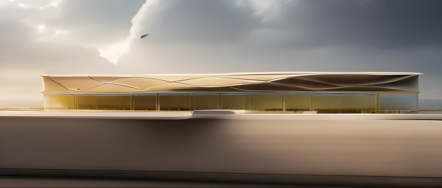 a facade shop in a futuristic city designed by Zaha Hadid, futuristic buildings, modern buildings, imagination, integration between the future and the past, hanging gardens, hanging gardens of Babylon, sustainability, future technology, architectural creativity, new culture, self-sufficiency, golden ratio, spread, natural colors, calm colors, masterpiece, art, the best resolution, blurry background, details of the building's divisions are many