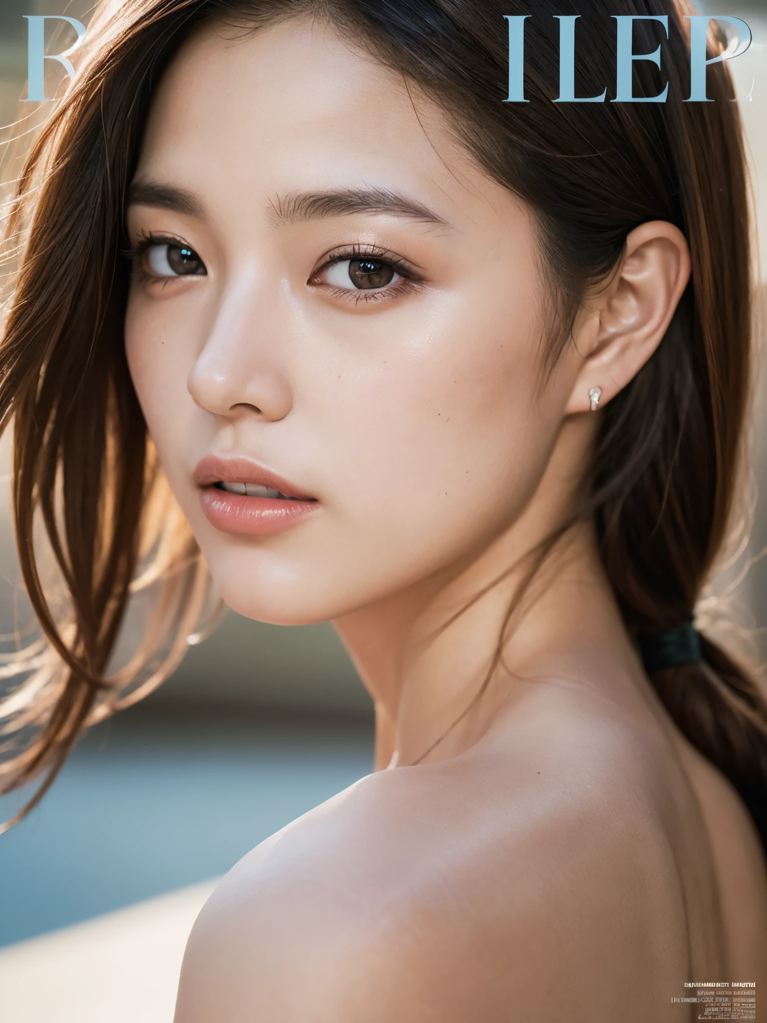 a woman, hair blowing in the wind, masterpiece, best quality, ultra-detailed, (photorealistic), an extremely delicate and beautiful, depth of field, film grain, professional lighting