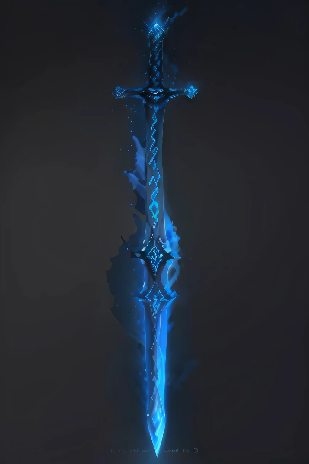 Chinese leaf golden sword, The sword is bigger,(((Sword pure black,glow red))), (Symmetrical decoration on sword blade), Distant close-up, (The sword is vertical), Hyper-realistic photos, Ultra-fine, 8K, High quality wallpaper, best quality, 3d,C4D, masterpiece, Rendered by Octane, (((black short handle,The sword is wide and long))), (((blue sword))),