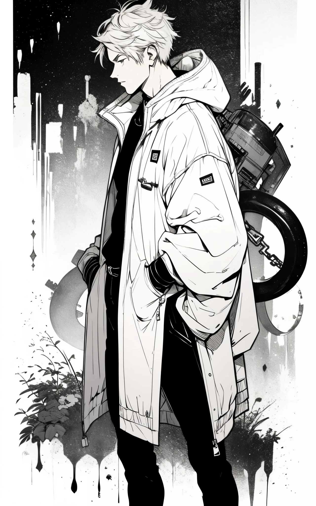 black clothes,male