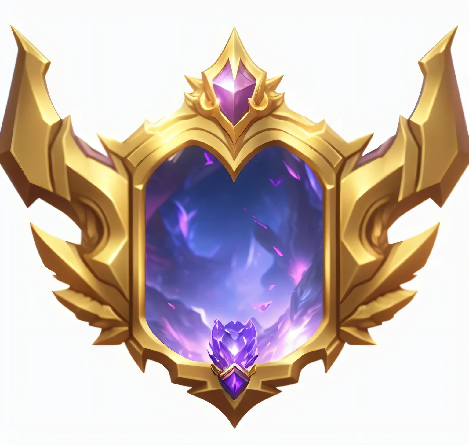 Closeup of purple and gold badges on black background, League of Legends champions, League of Legends style, League of Legends style, luxury liquid, Official splash art, League of Legends, Wisdom Badge, League of Legends style, bronze skin, Heart Stone original art style, from League of Legends, platinum skin, League of Legends splash screen, master'space