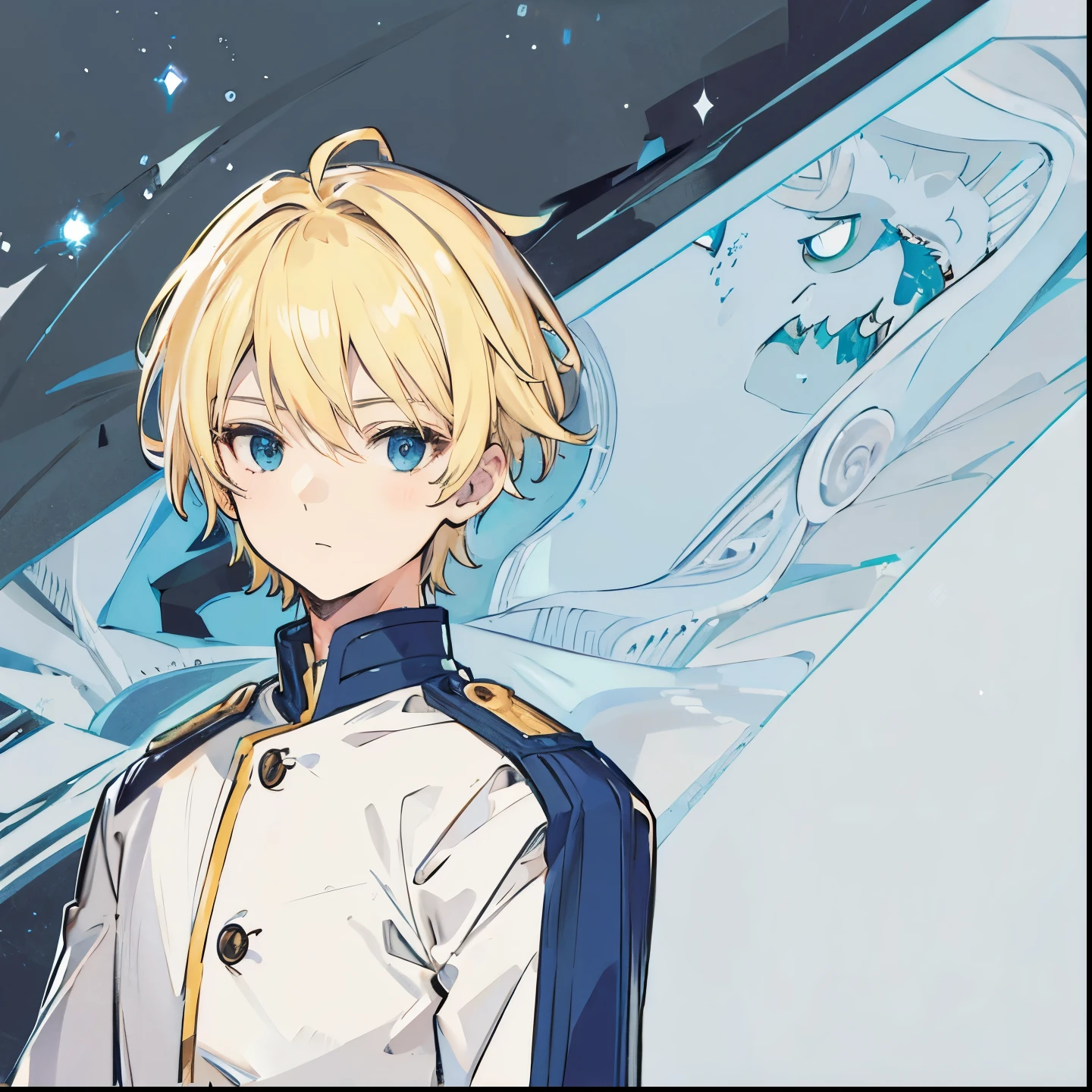 1 boy，blonde，short hair