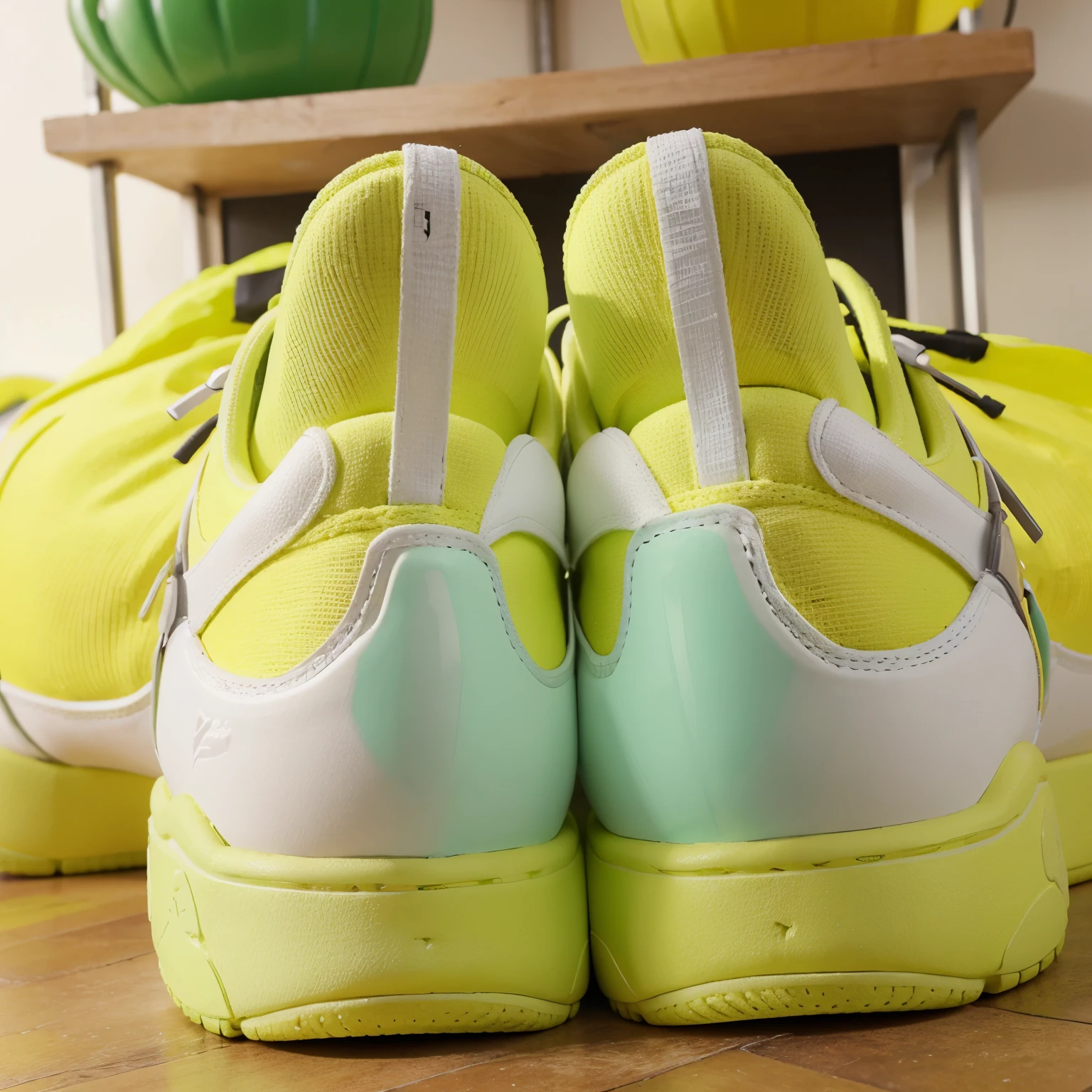 Crea un puma color verde y amarillo con efectos especiales estilo realista