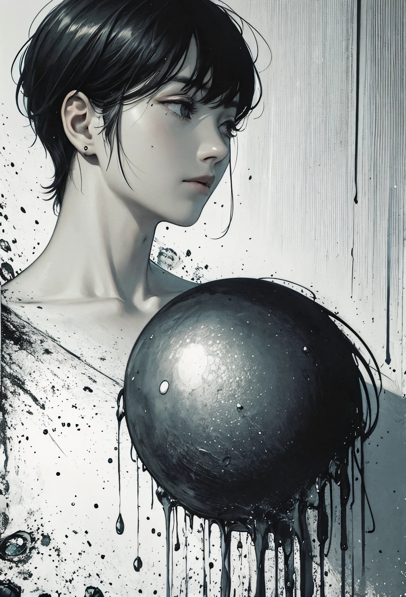  memory fades away. Man head, Abstract, blank，broken，dreamlike，