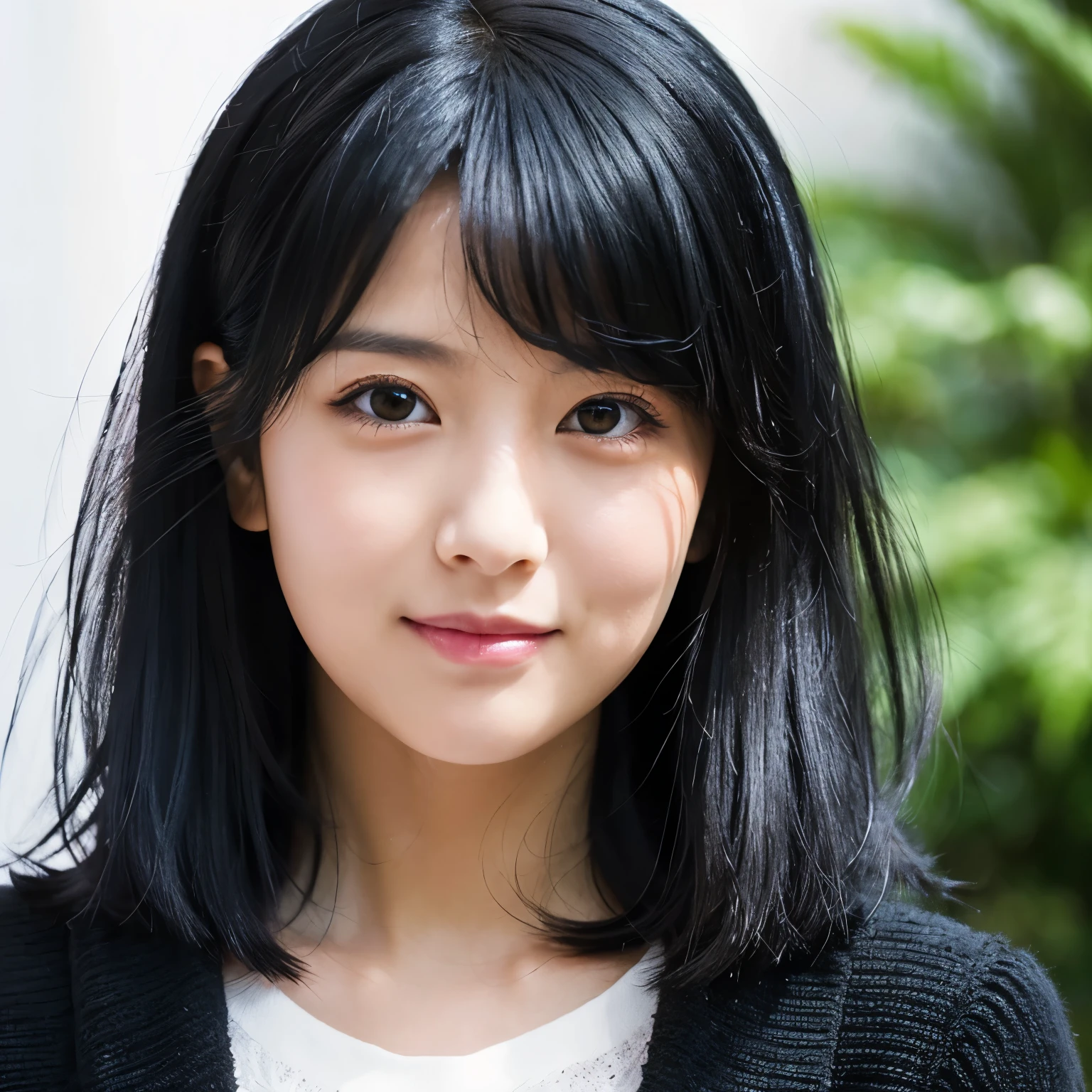 ((black hair))((Fluffy))cute face