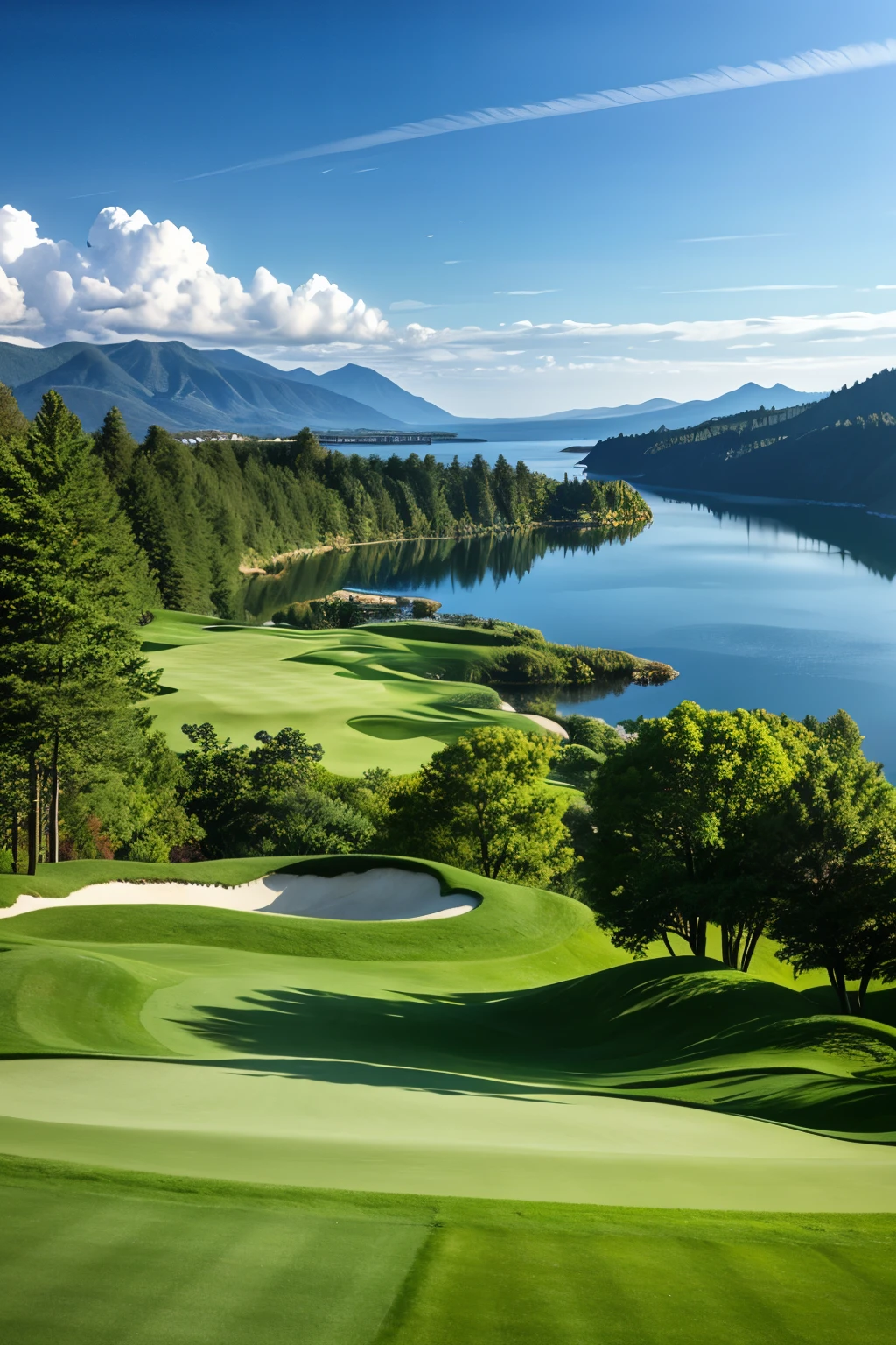 The golf arena boasts a simple yet high-end design, boasting a front display wall that gleams with extinct high definition and ultra-detailed textures. Soft light and shadow dance gracefully across its surface, creating an exquisitely realistic atmosphere. Every line, every curve, every pixel exudes precision and finesse, showcasing a visual masterpiece that leaves one in awe. This magnificent 8k wallpaper is a testament to the unity of stunning graphics and lifelike renditions, delivering an unforgettable experience to all who behold it.