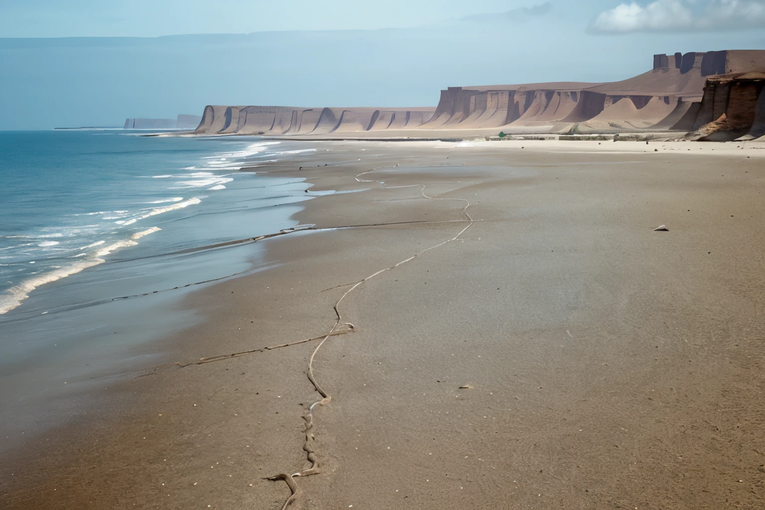 A deserted stretch of coastline