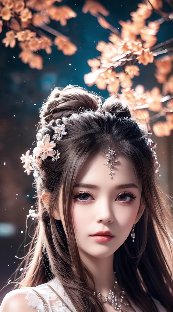 8k ultra hd, mastermiece, a girl, good face, detailed, eyes, beautiful lips, very hong hair, spreading hair, medium breasts, wedding dress, 
black dress, in the park, flying birds, blowing winds, clear weather, whole body capture,