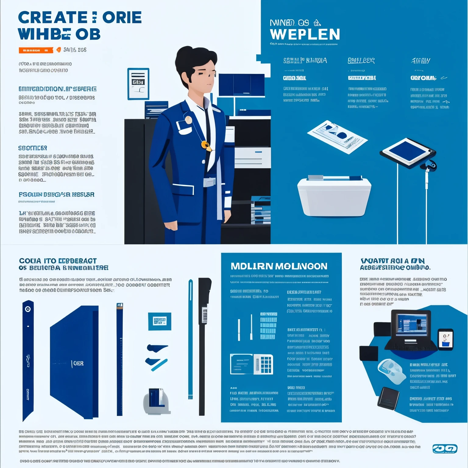 Create me a poster about white and blue collar job