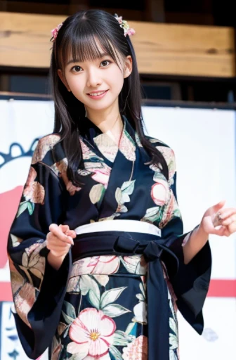 best quality, detailed, beautiful, insanely detailed, absurdres,perfect anatomy,
Japanese woman,black hair,27 years old,
(slender),
(small breasts),
A woman wearing a floral-patterned yukata dances during the Bon dance., in the Japanese festival, at dusk