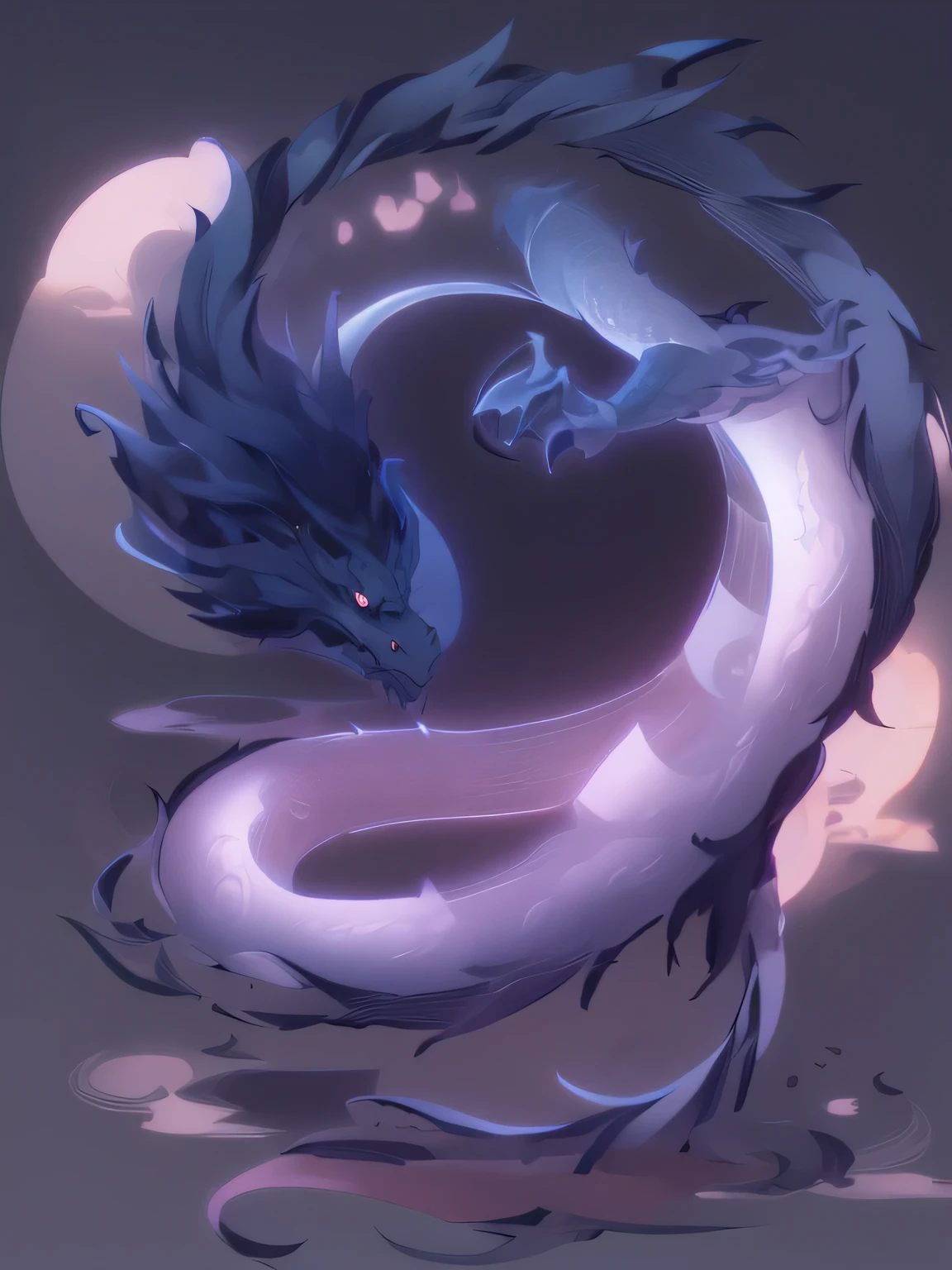 black dragon，a close up of 一条black dragon with a long tail and a long tail, Black Chinese dragon fantasy, Chinese dragon concept art, black ankaragong, dragon art, black dragon, black dragon, scarred dragon, Dragon Mawshot Artistic, smooth chinese dragon, Black-scaled dragon, dragon design language, Full body dragon concept, 一条black dragonblack dragon