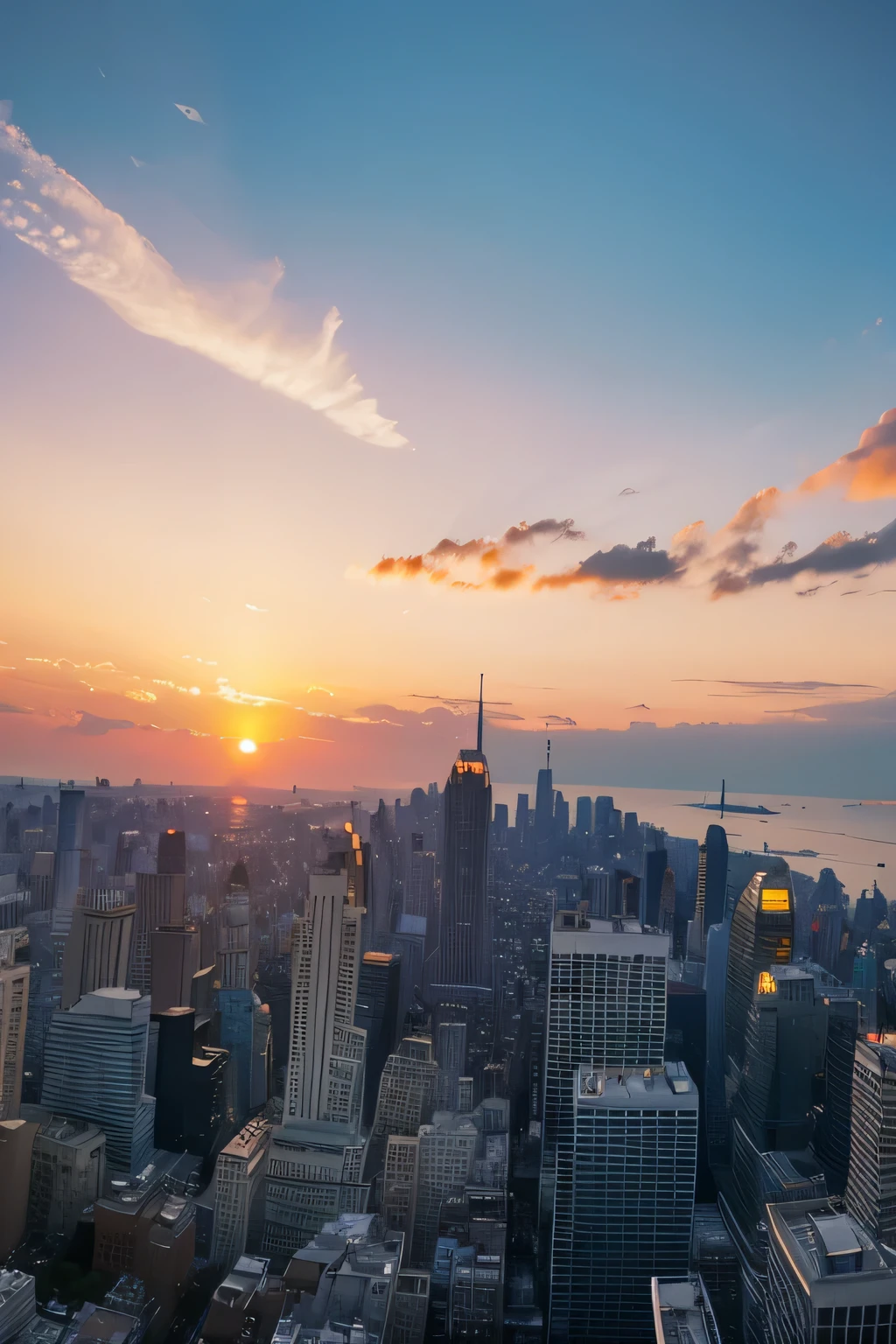 City,Sunset、Sky、Reality、shooting、camera
