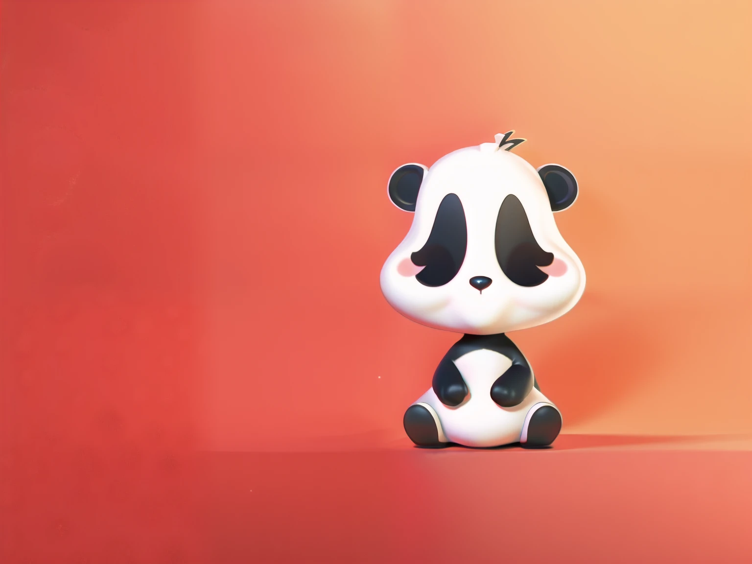 there is a panda bear sitting on a red background, Lovely panda, panda panda panda, panda, a Lovely giant panda, Lovely single animal, Lovely digital art, Lovely 3 d render, Lovely toy, Lovely animal, Lovely! C4D, beast, No gradient, Wallpapers – 1 0 2 4, Lovely cartoon character, wallpaper background