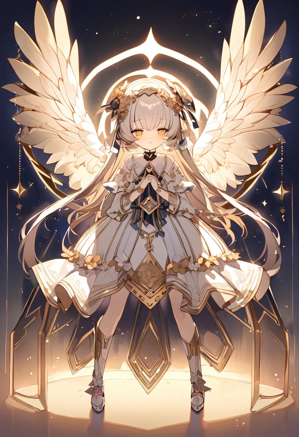 beautiful girl　robot　android　Angel　mysterious background　cute　spiritual