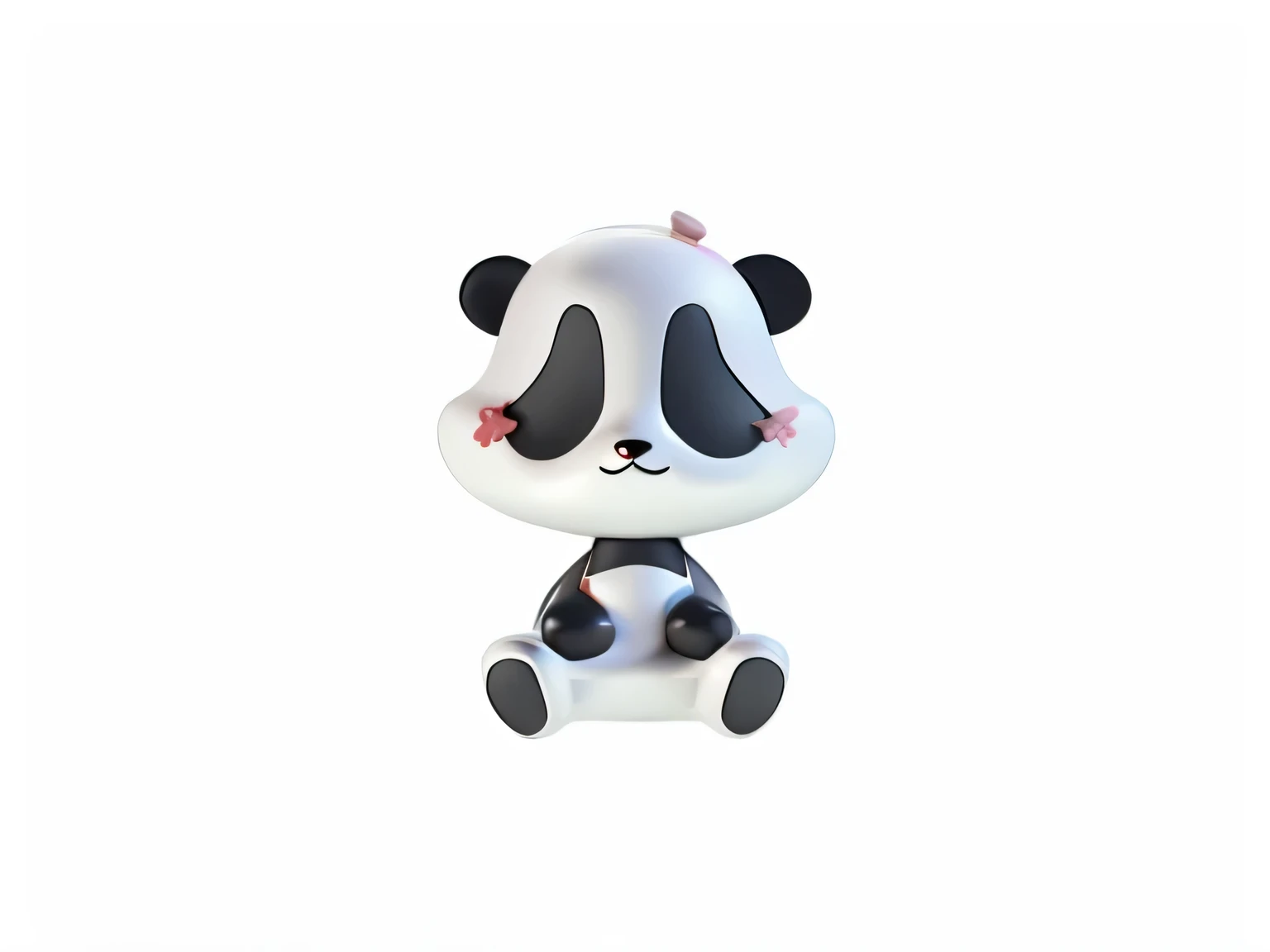 3d，a close up of a panda bear sitting on a white surface, charming panda, a charming giant panda, panda, panda panda panda, charming single animal, charming animal, minimalist cartoon style, charming toy, charming cartoon character, charming cartoon, charming character, charming illustration, super charming and friendly, extremely charming, so charming, charming artwork, charming:2, cartoonish charming