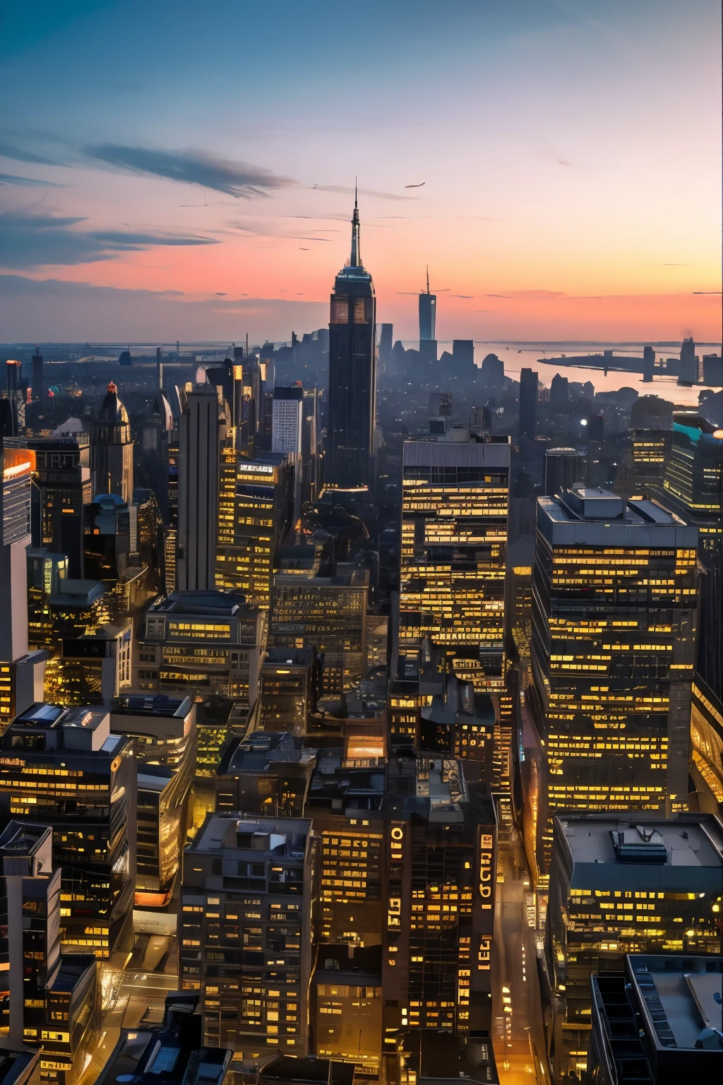 city at dusk