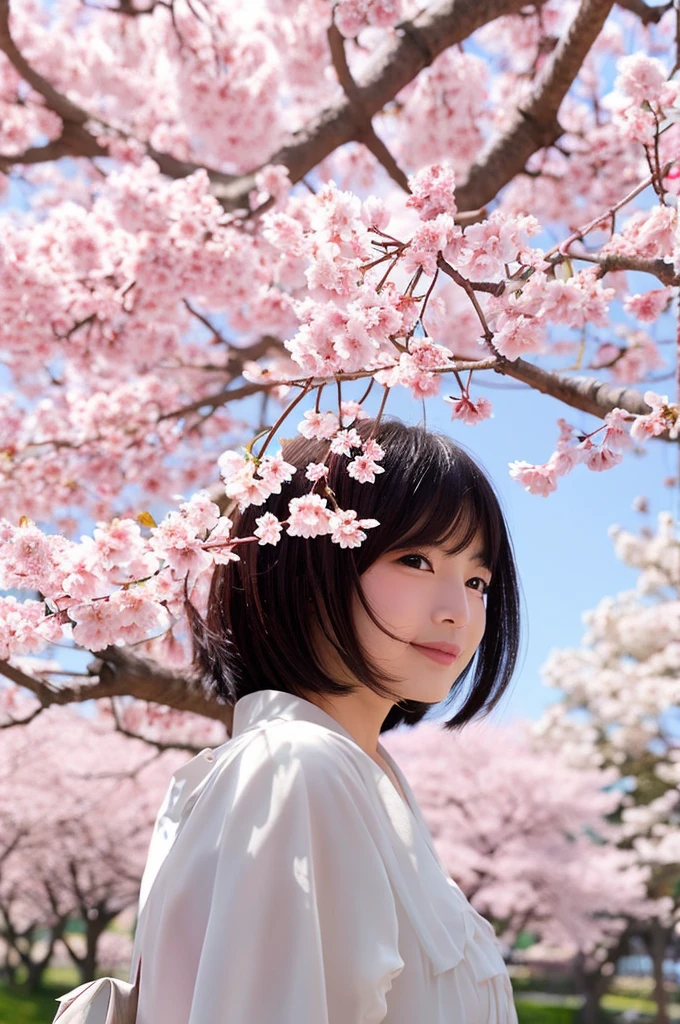 highest quality、Cherry tree、full bloom、petal、SakuraFubuki、spring