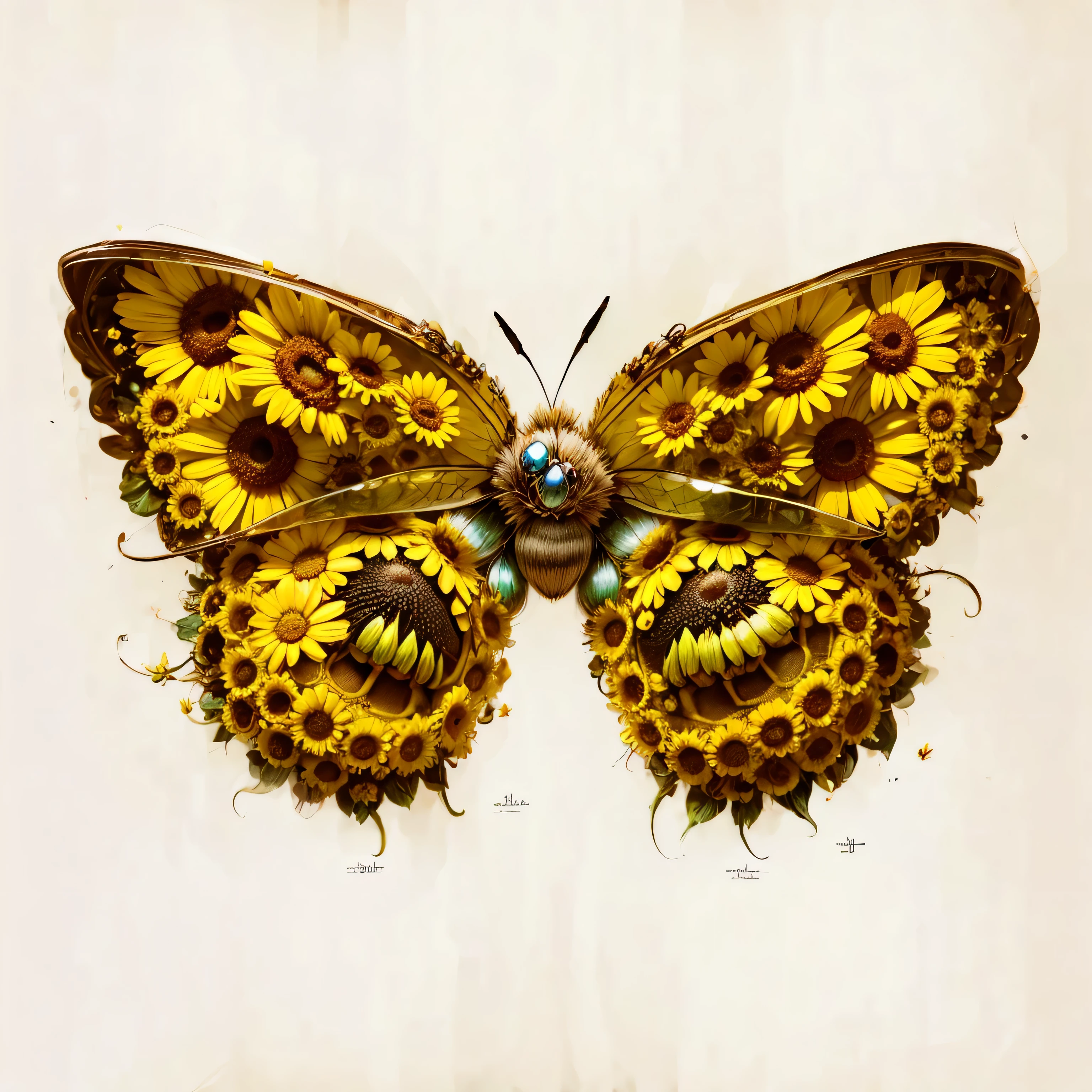 bee element，Small daisy elements