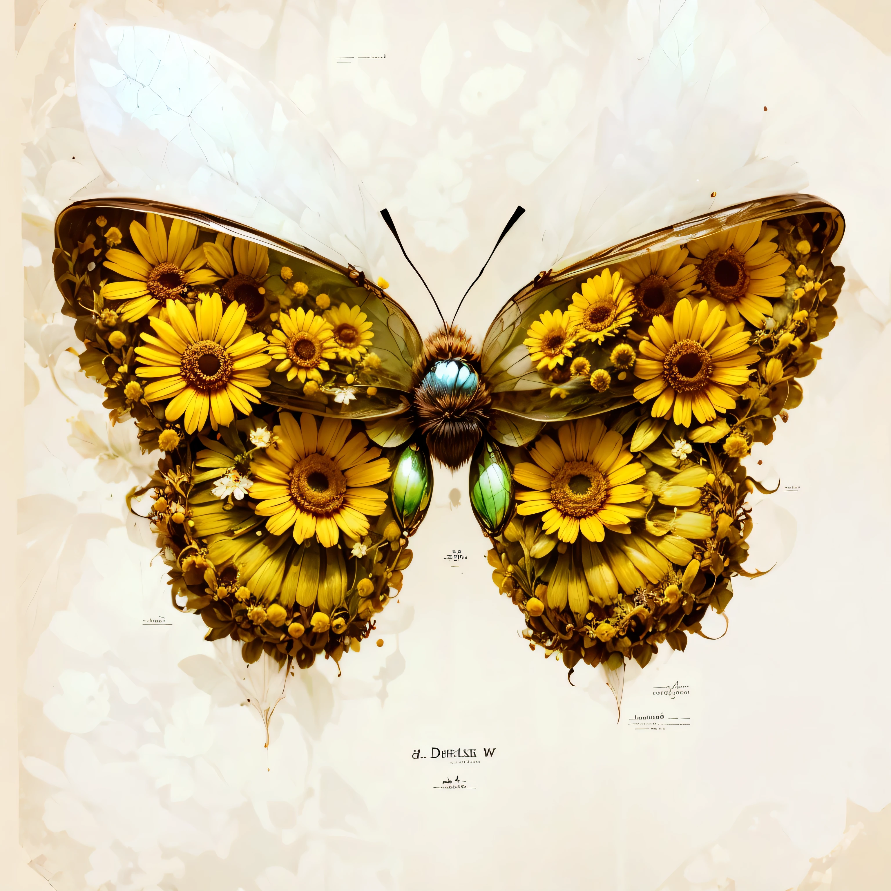 bee element,Small daisy elements