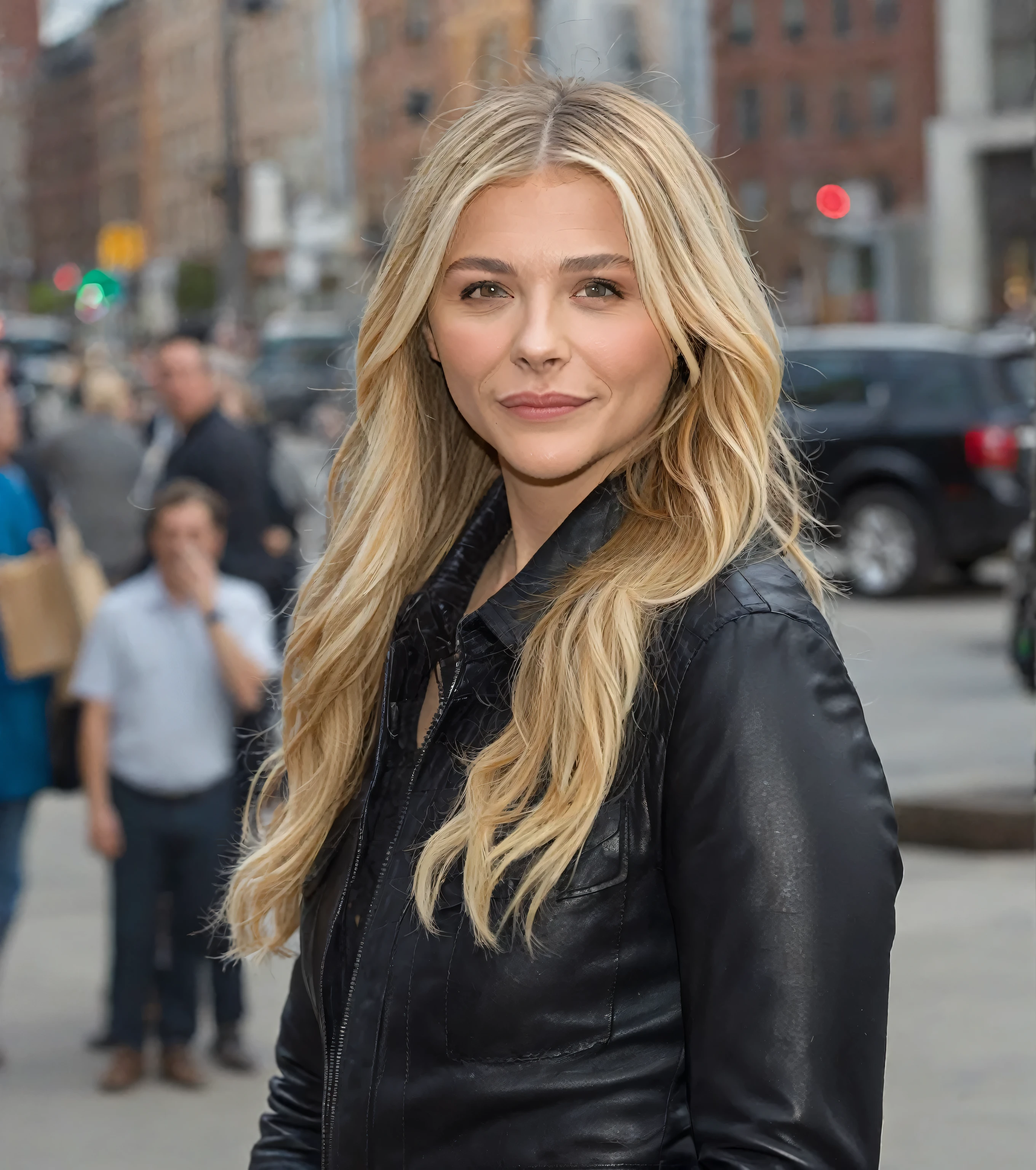 Mid-shot portrait of a beautiful ((ohwx woman)) in her 30s , with long hair, candid street portrait in the style of Martin Schoeller award winning, Sony a7R  