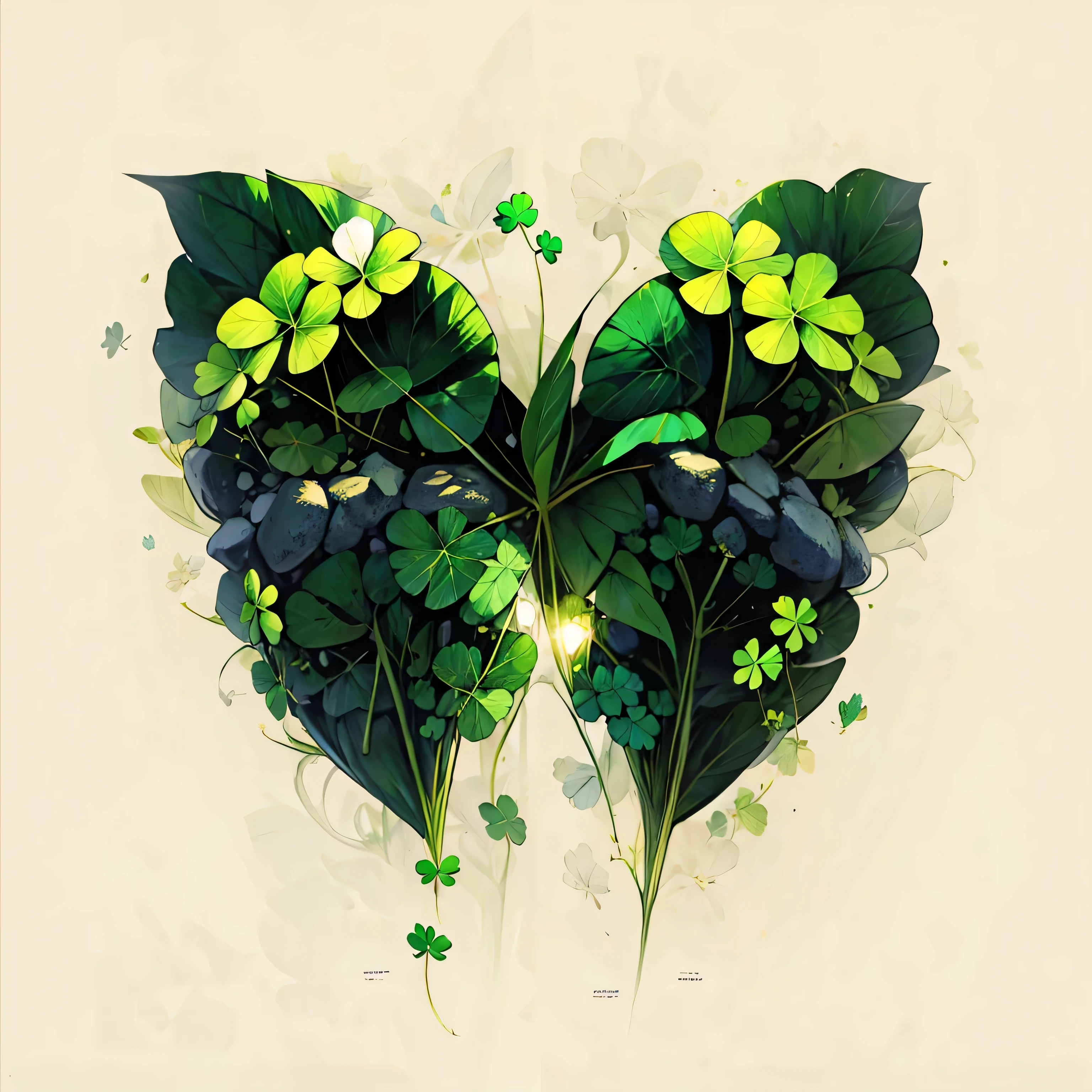 four leaf clover,幸运four leaf clover,four leaf clover,four leaves,light green,