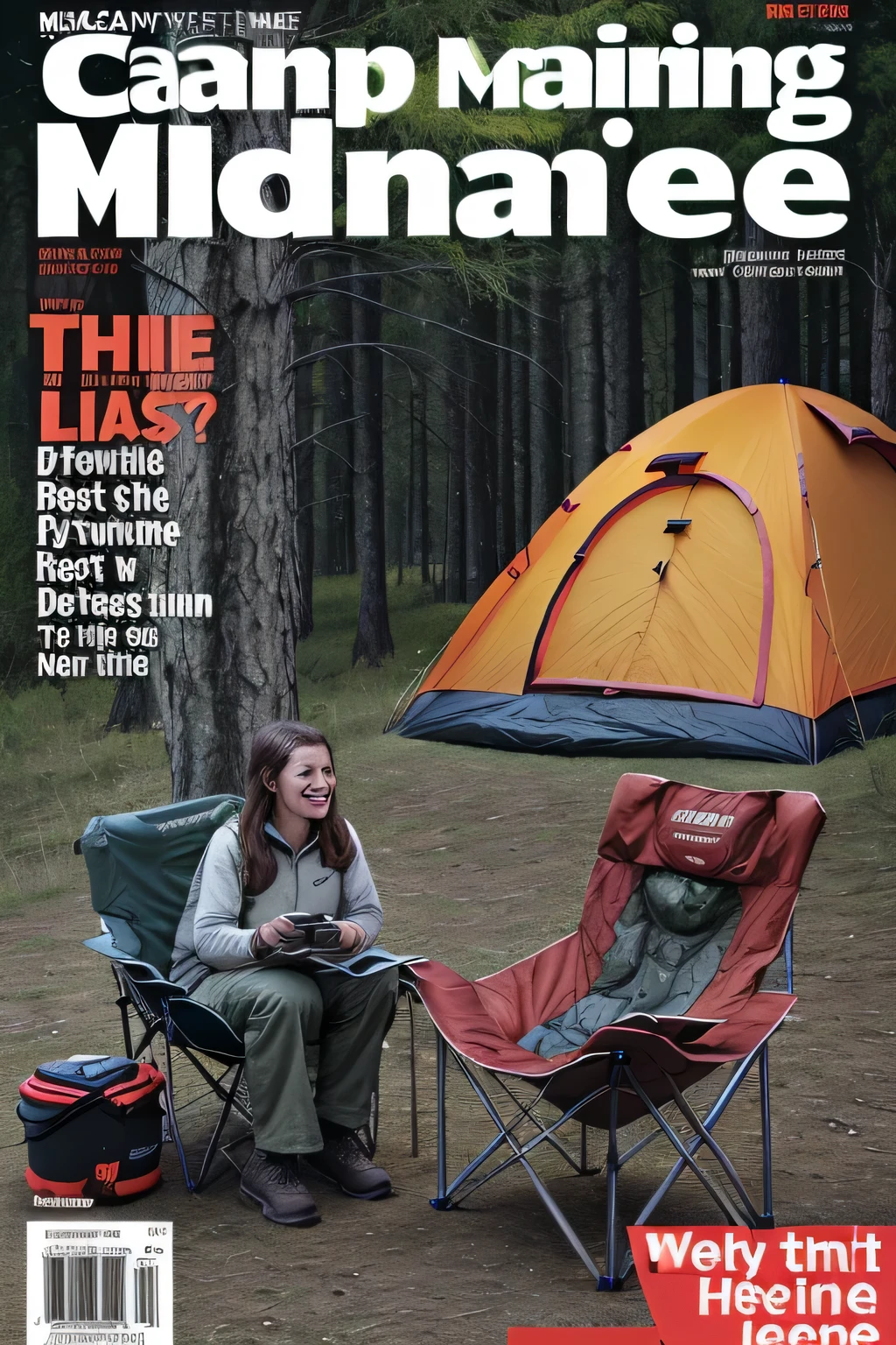 magazine cover, fishing magazine, black bus, lure, reel