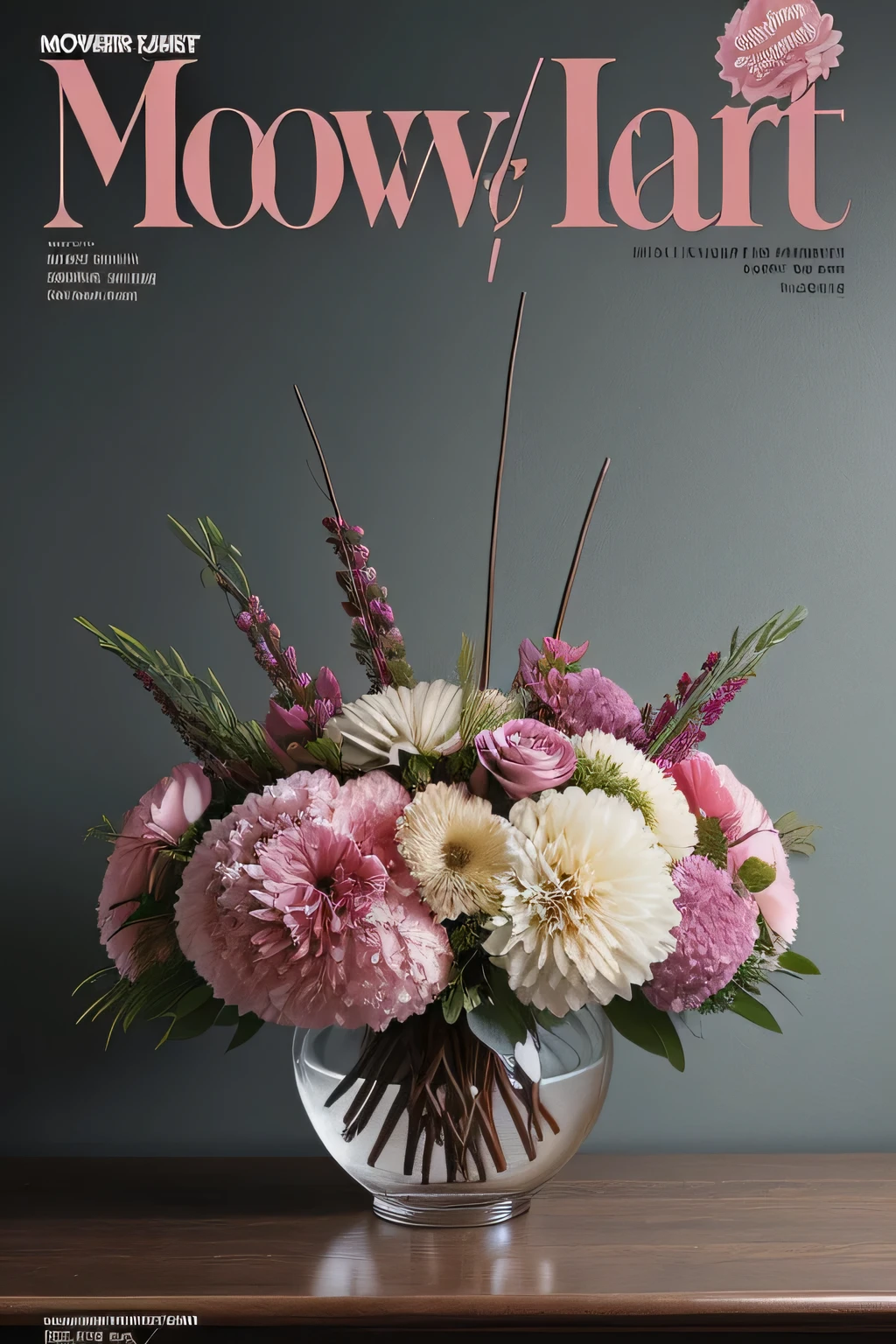 magazine cover, flower arrangement magazine