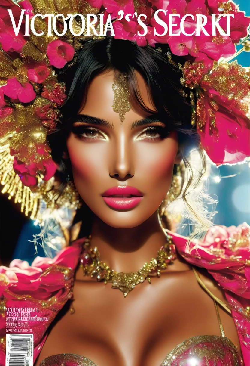 (magazine cover:1.4),1 girl,alone，italian fashion show，Victoria's Secret