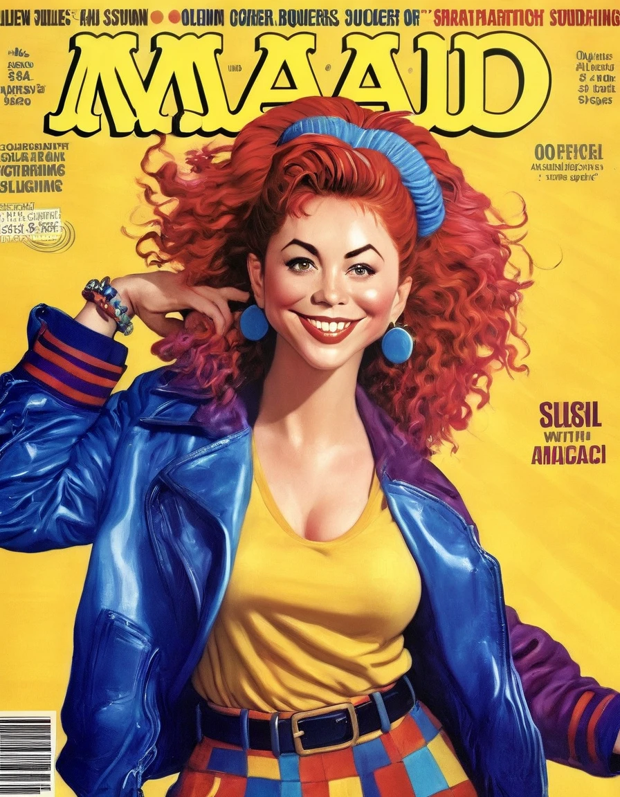 Magazine Cover, aesthetic, mad-magazine-cover, (a girl with) vibrant ...