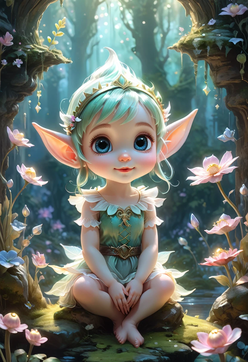 fluorescent horizon,
A captivating and adorable illustration of a kawaii-style baby elf, with oversized eyes and a gentle smile. The background is a serene dreamscape, with a blend of delicate pastel colors, creating an ethereal and abstract atmosphere. The image is rendered in ultra-high-definition 4K, with 4D depth and immersive detail, and is presented in 8K UHD resolution., conceptual art, 3d render
Paintings by J. Willem Enraets, the Brothers Grimm, Jean Baptiste Monge, Fragonard, Leonardo da Vinci